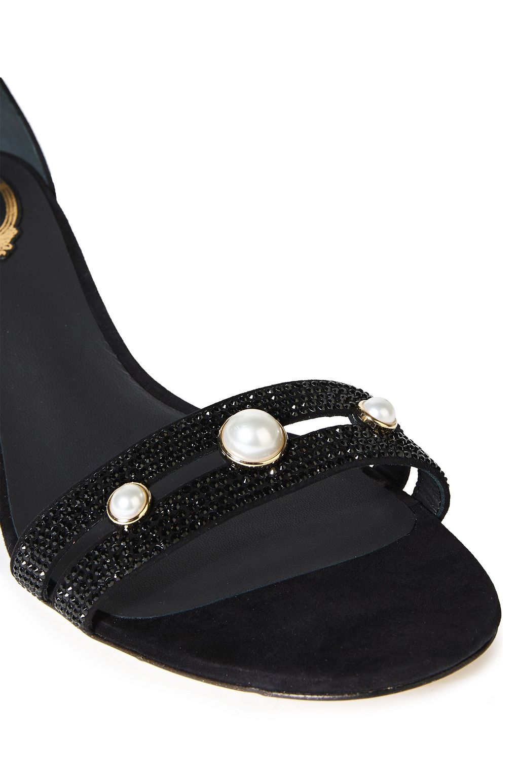 RENE' CAOVILLA Embellished suede sandals