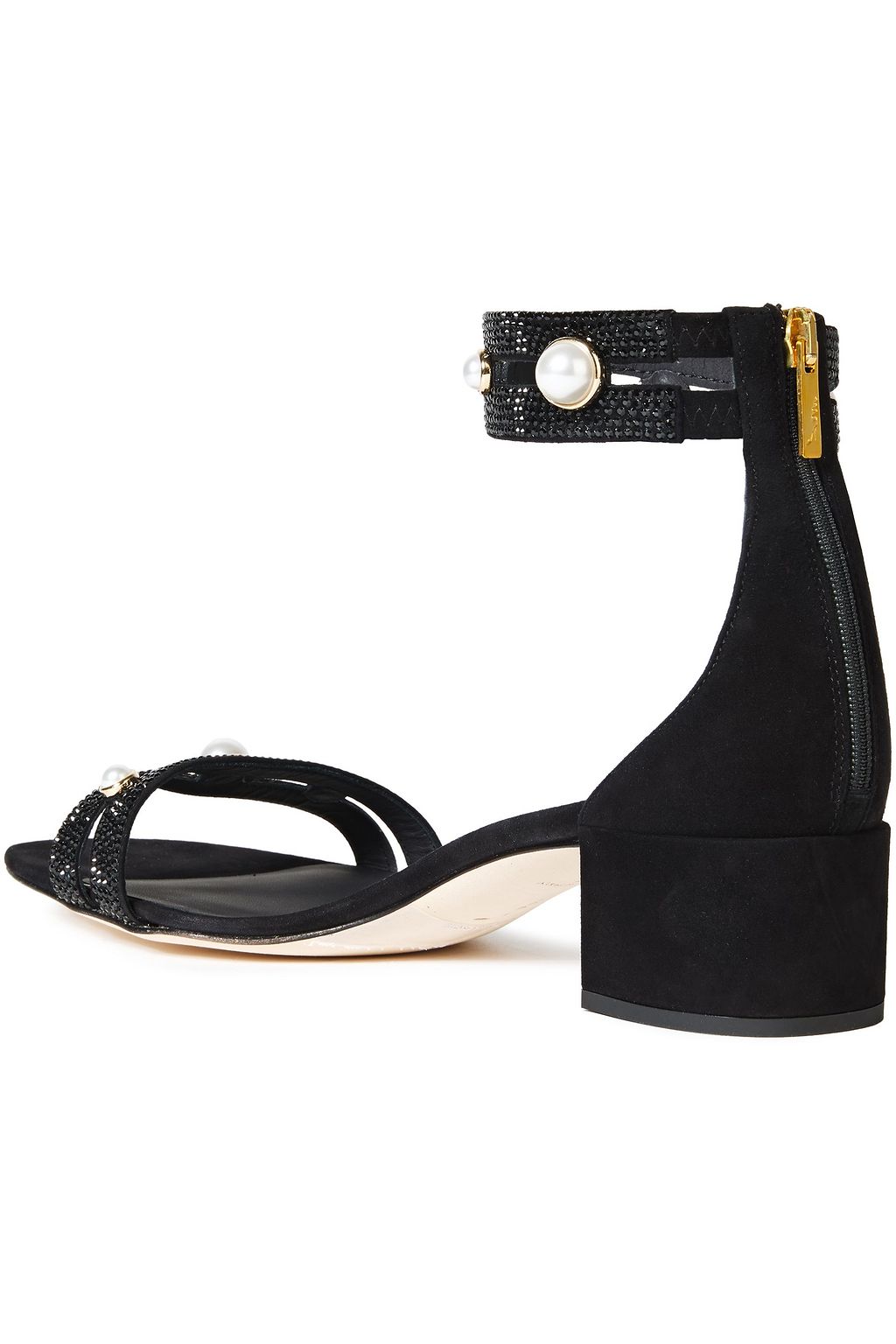 RENE' CAOVILLA Embellished suede sandals