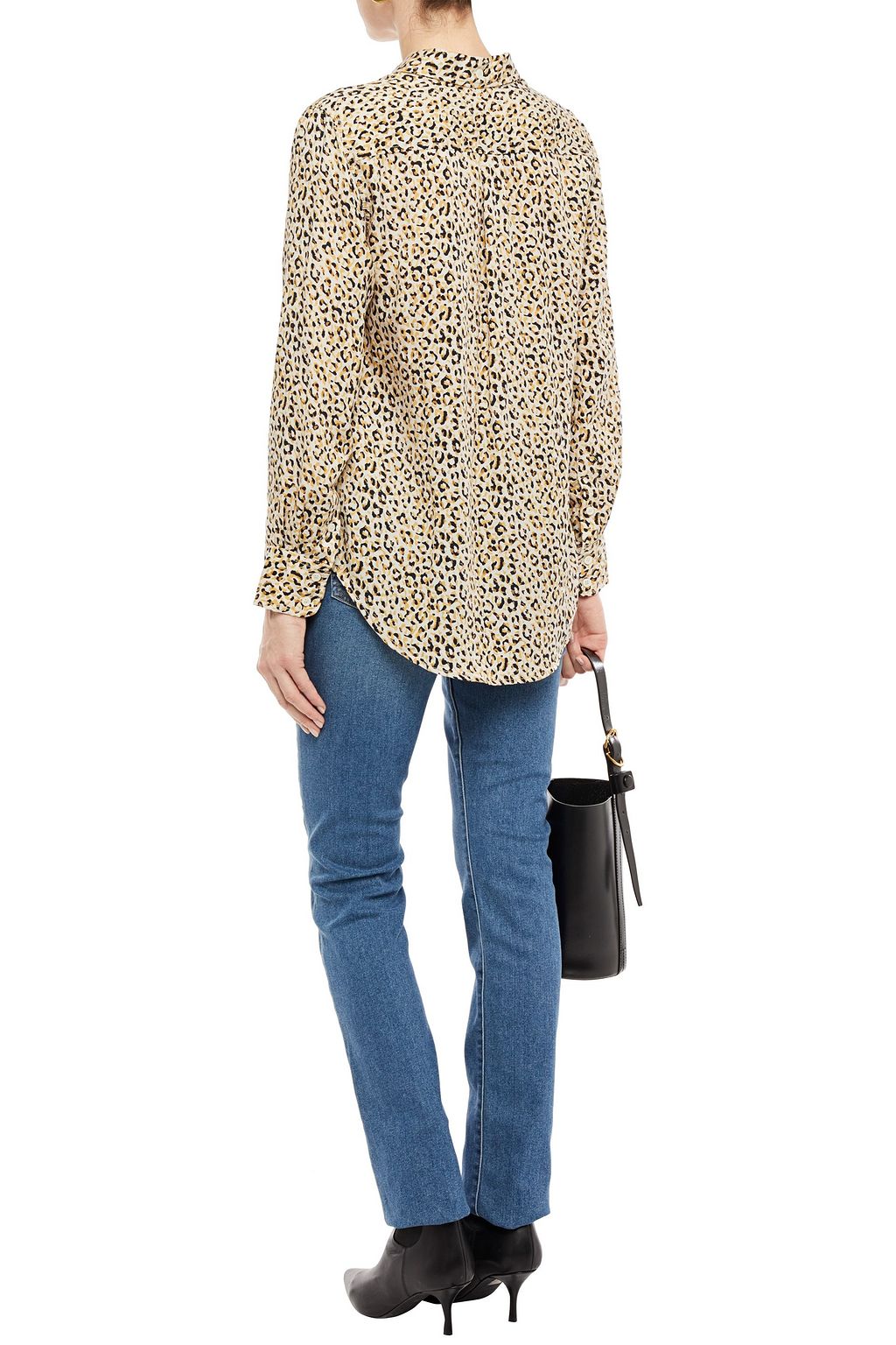 CURRENT/ELLIOTT Faded high-rise slim-leg jeans