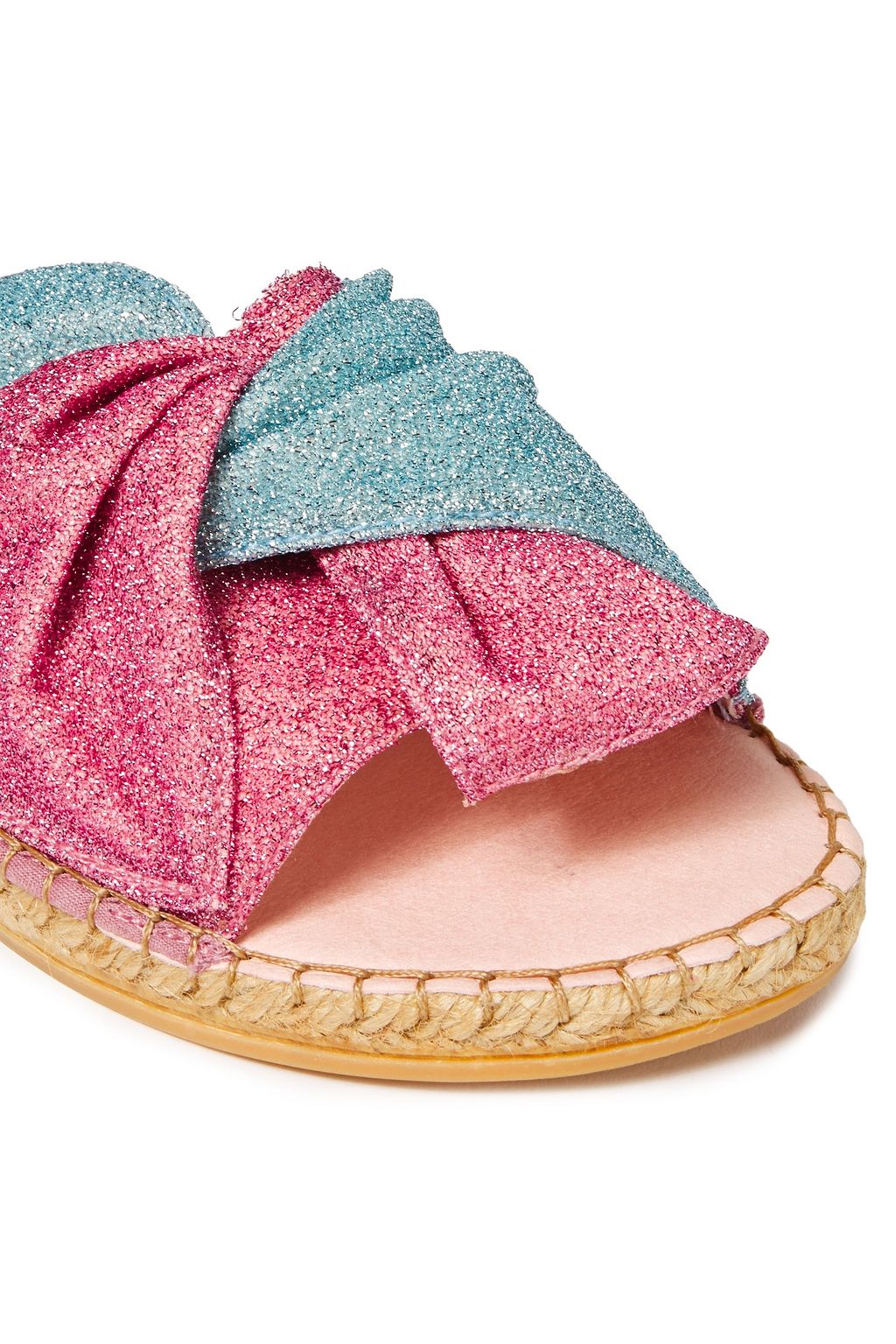 MANEBÍ Los Angeles twisted two-tone lurex espadrille slides