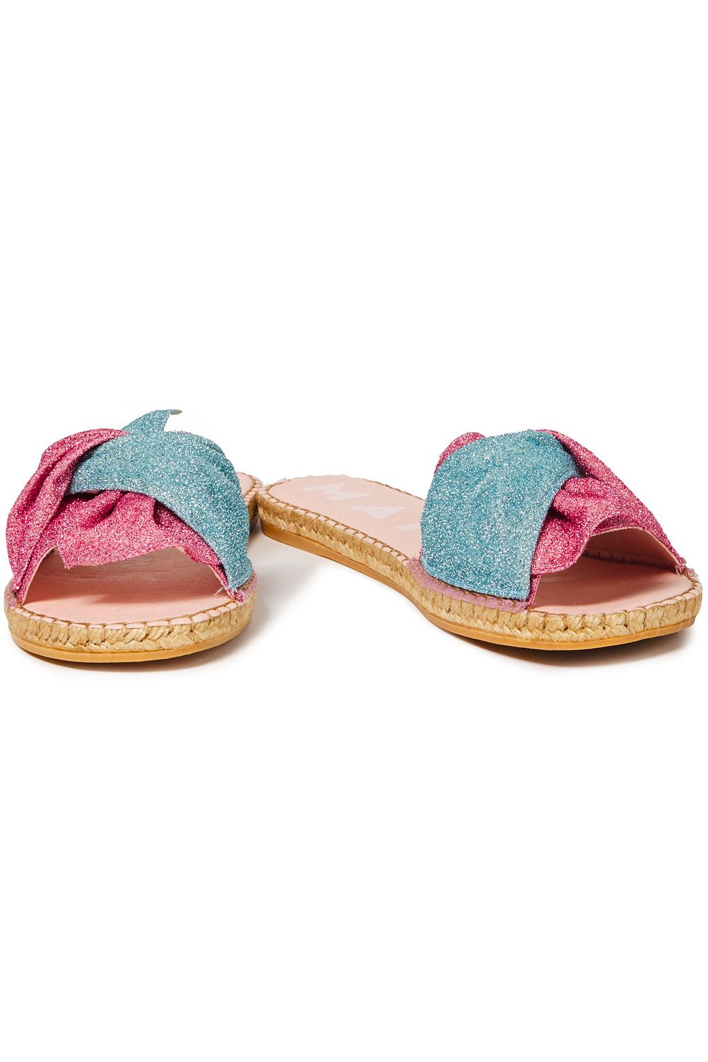 MANEBÍ Los Angeles twisted two-tone lurex espadrille slides