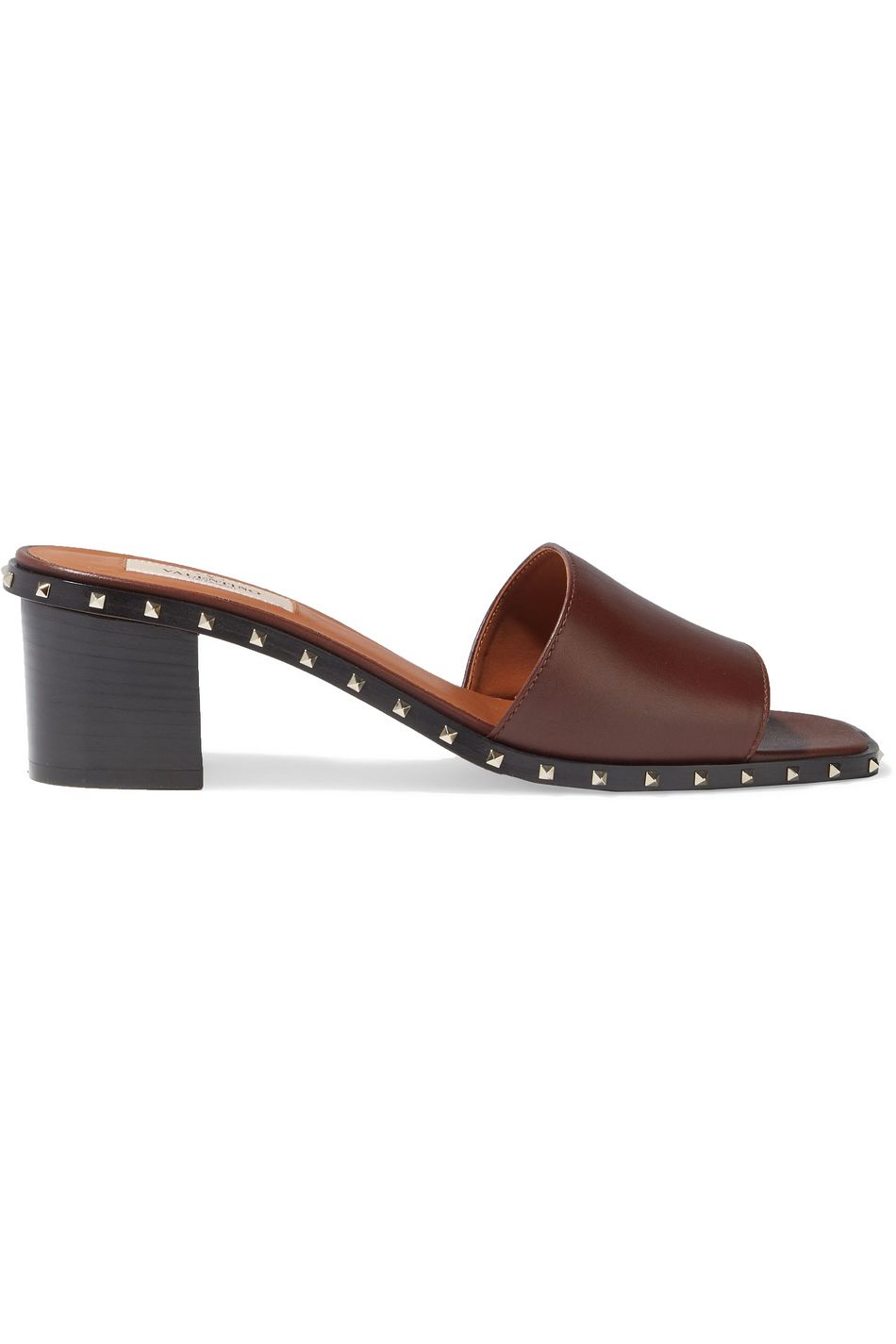 rockstud leather mules