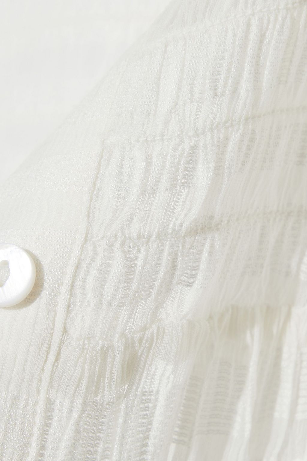 FRAME Shirred burnout-effect gauze blouse