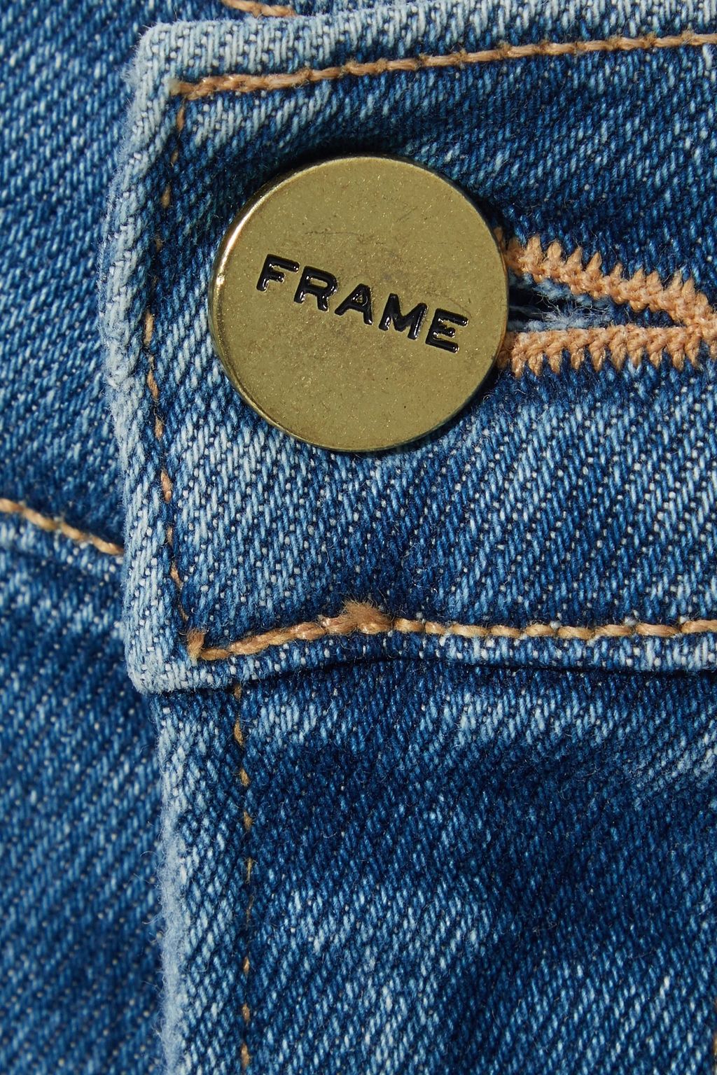 FRAME Le High Straight cropped distressed high-rise slim-leg jeans