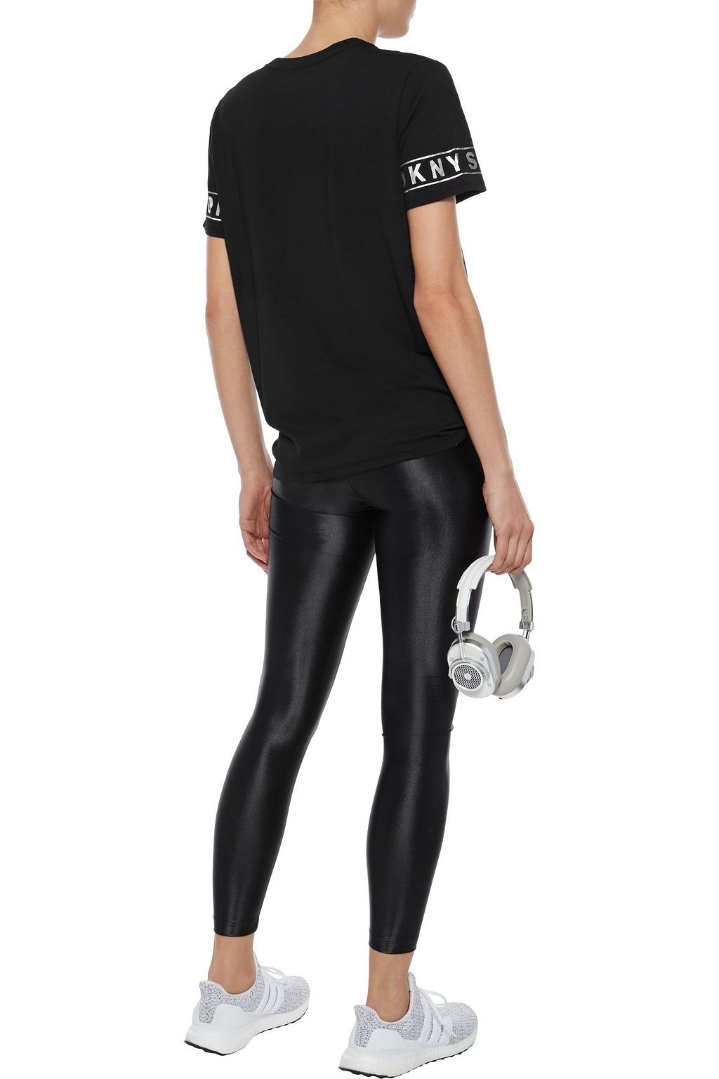 DKNY Metallic printed cotton-blend jersey T-shirt