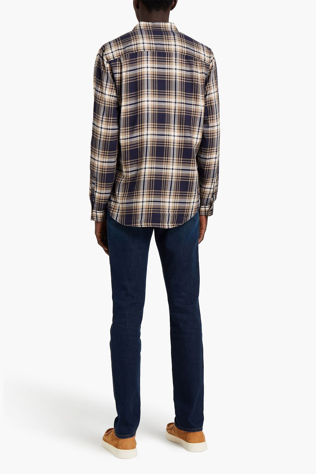 FRAME Checked cotton and Lyocell twill shirt