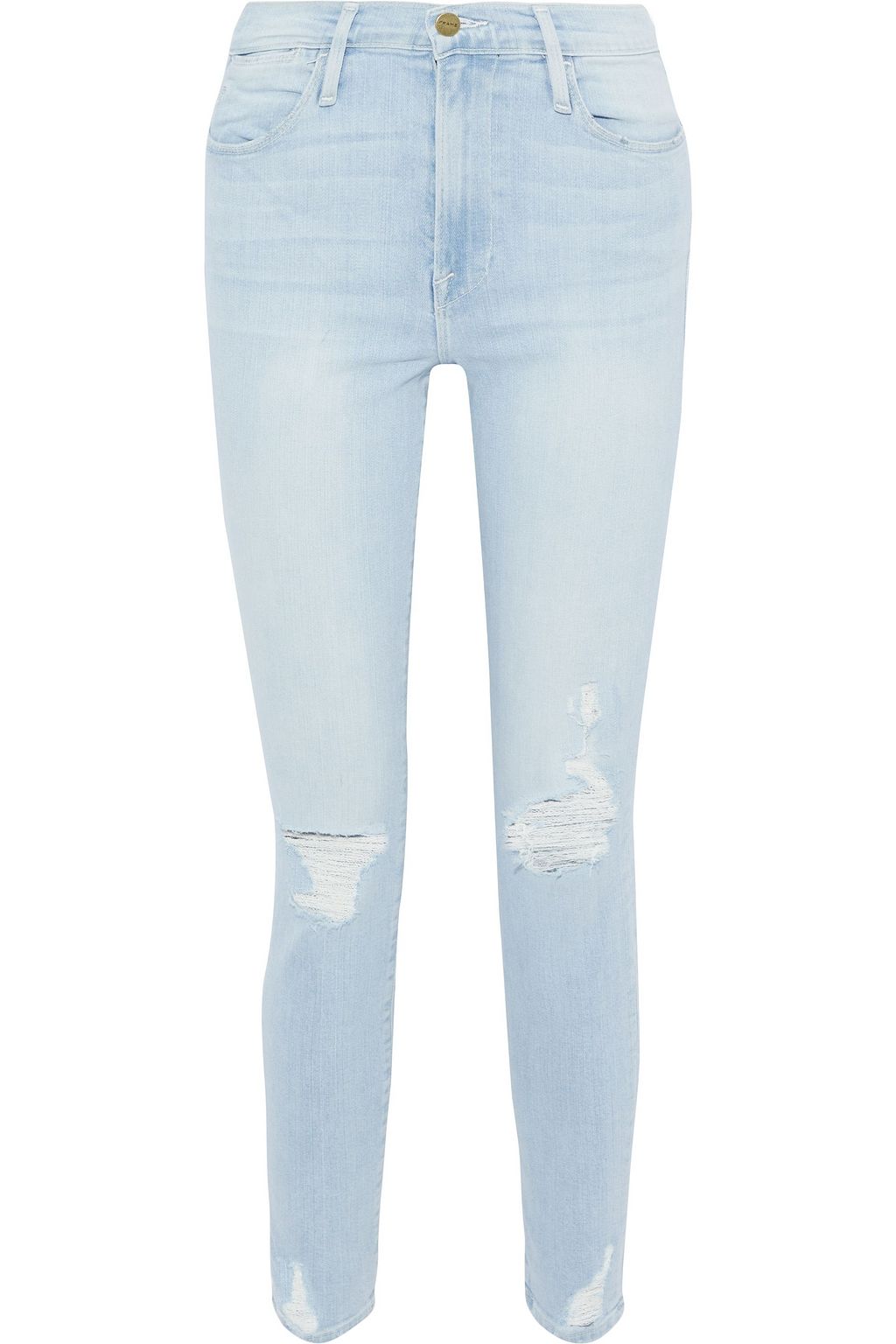 distressed mid rise skinny jeans
