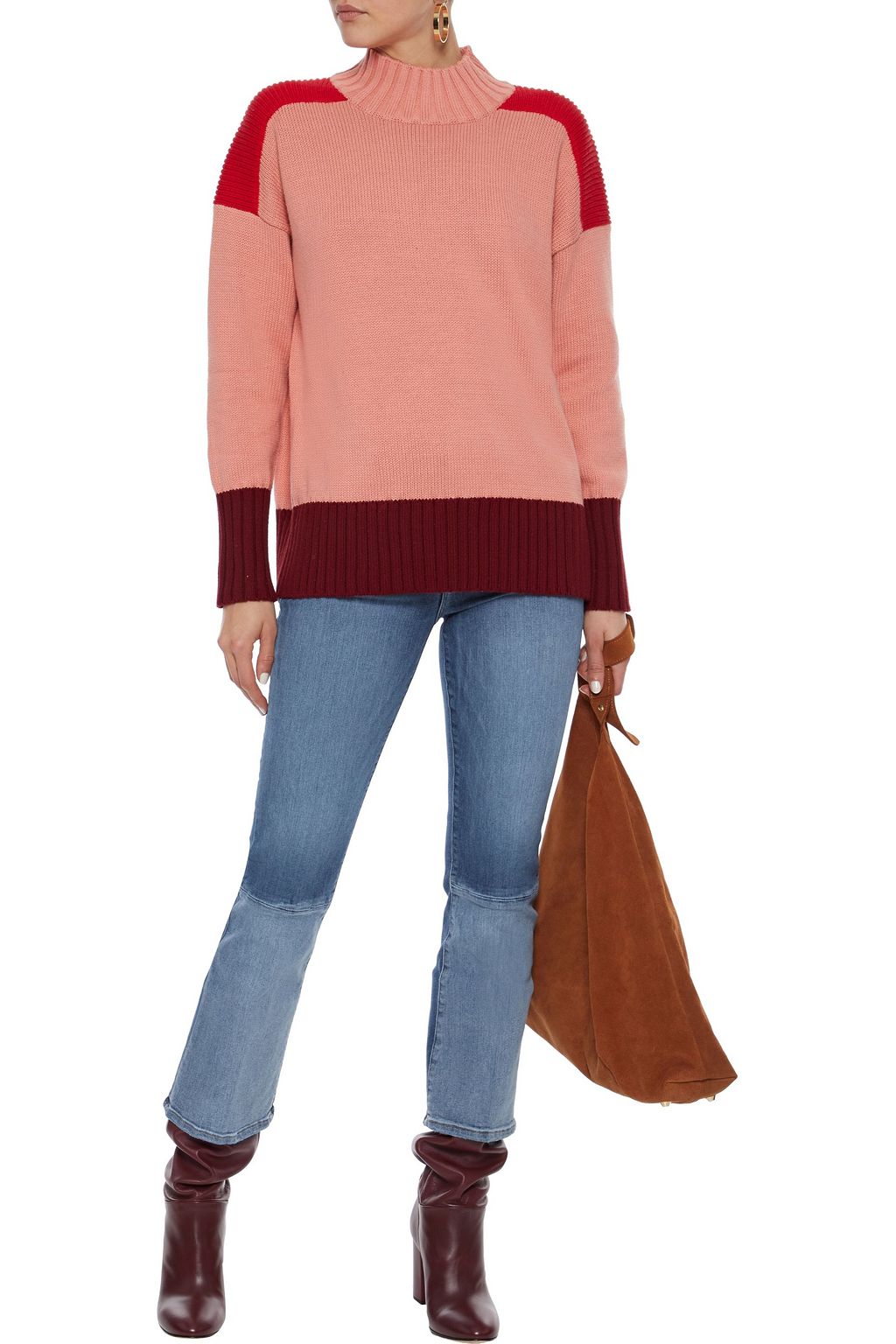 CHINTI & PARKER Comfort color-block cotton sweater