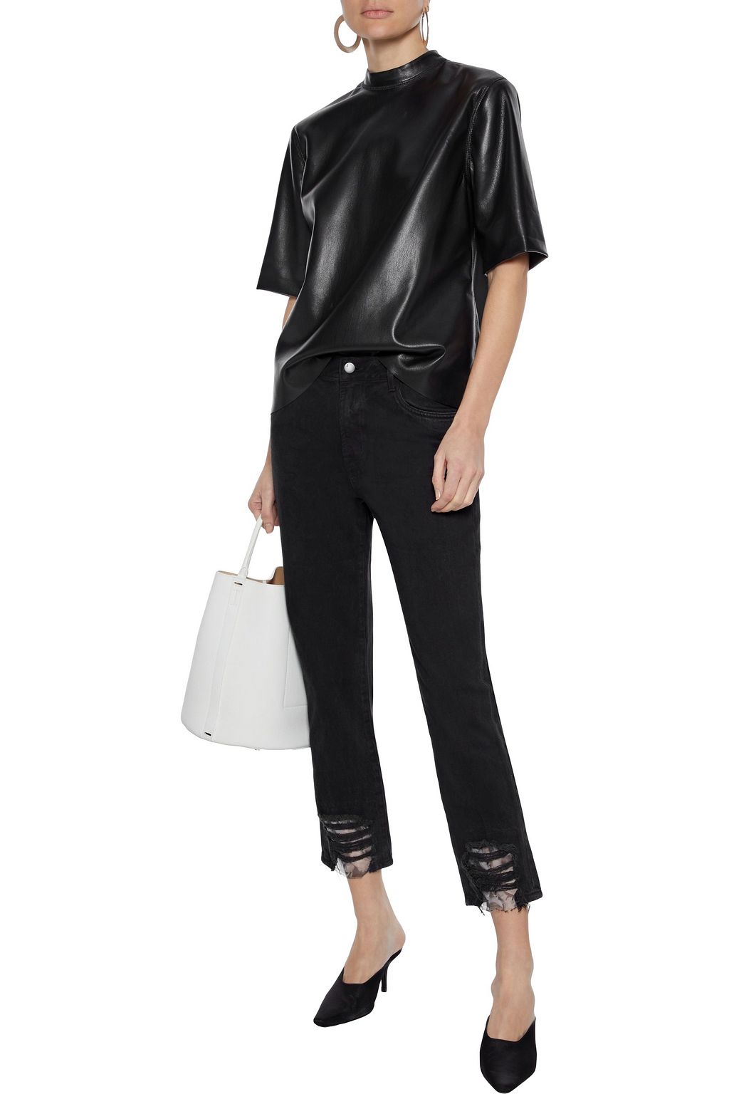 J BRAND Ruby cropped distressed high-rise slim-leg jeans