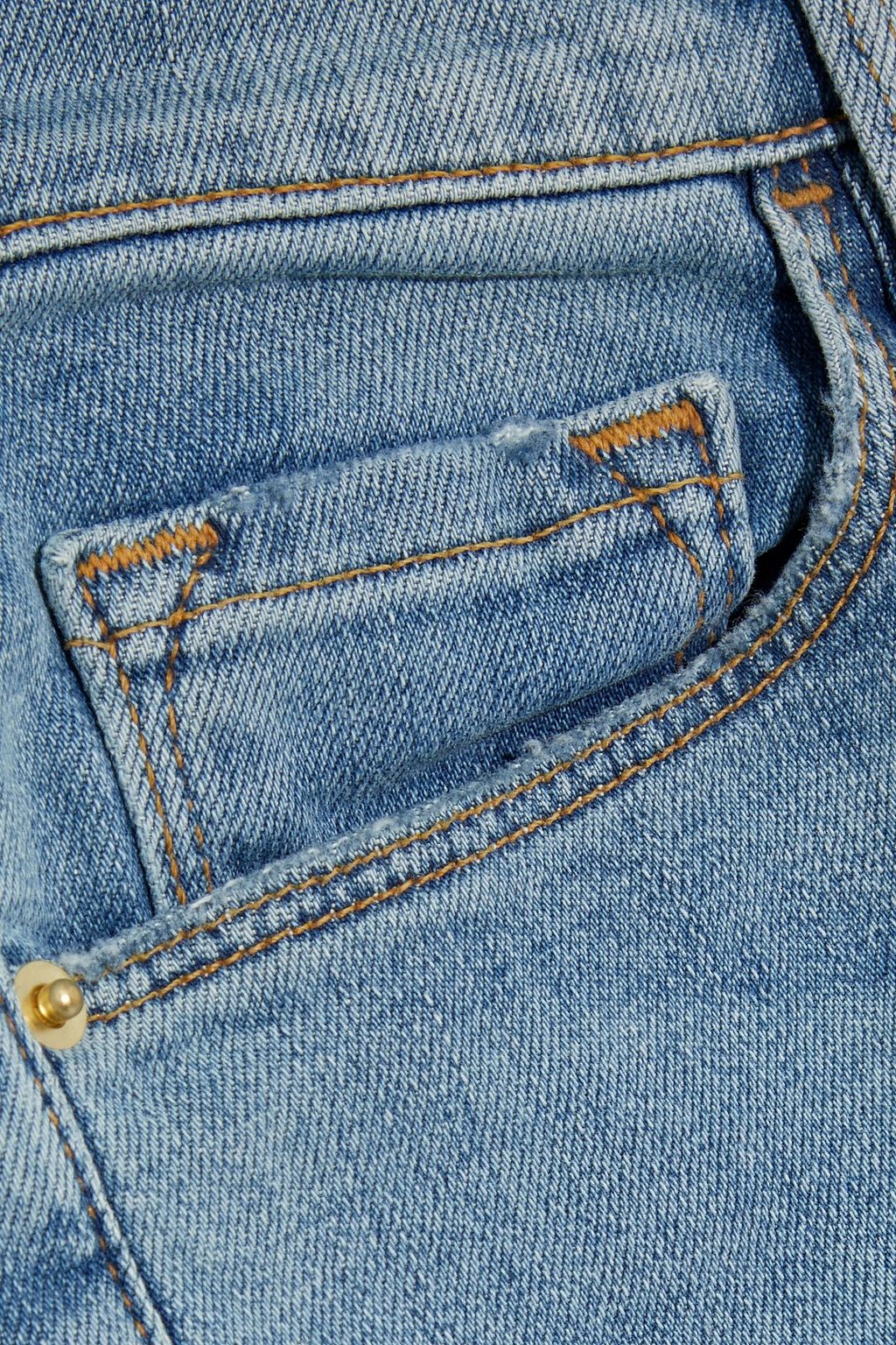 FRAME Le Garcon cropped distressed mid-rise skinny jeans