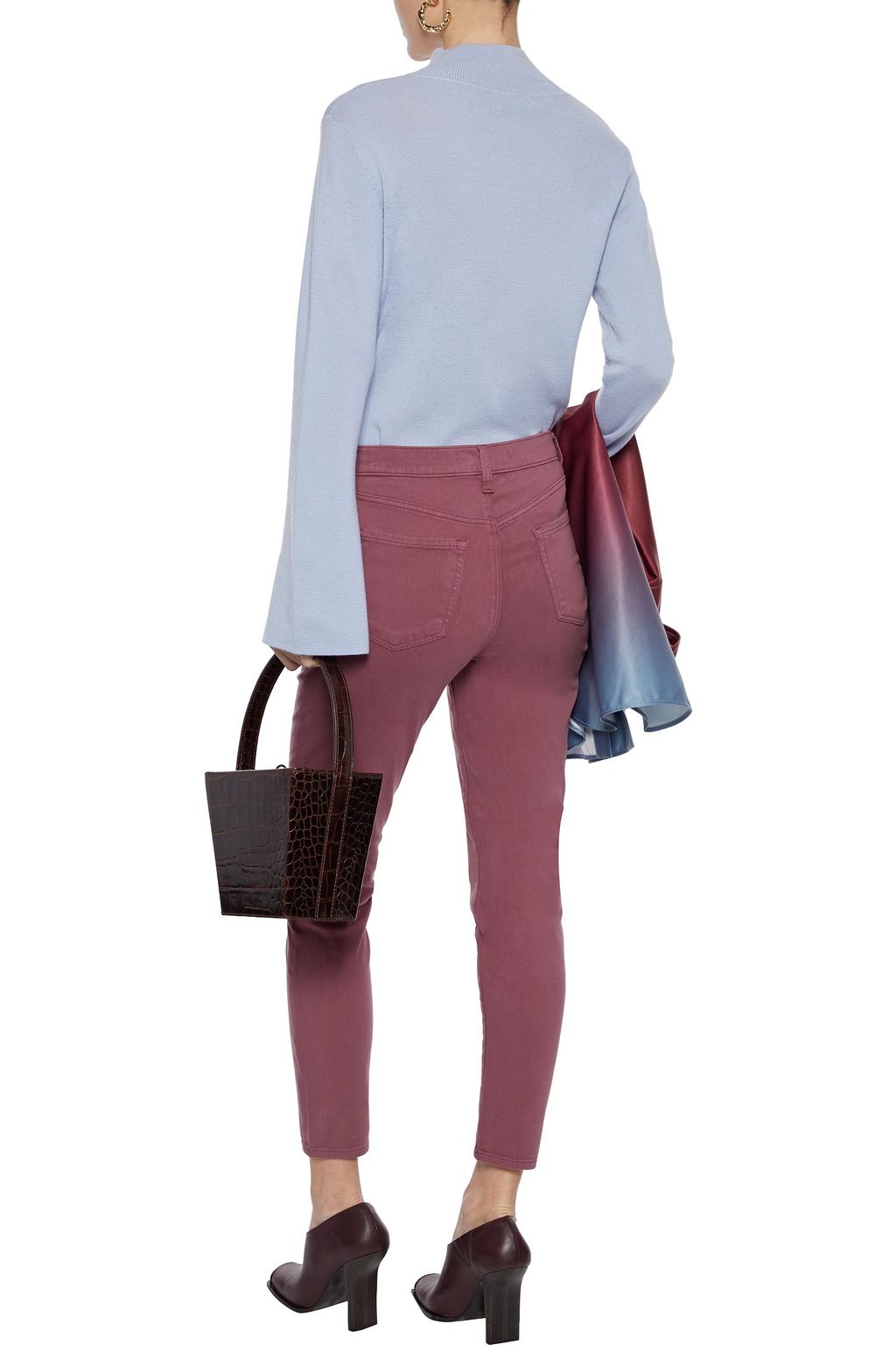 J BRAND Cropped cotton-blend skinny pants