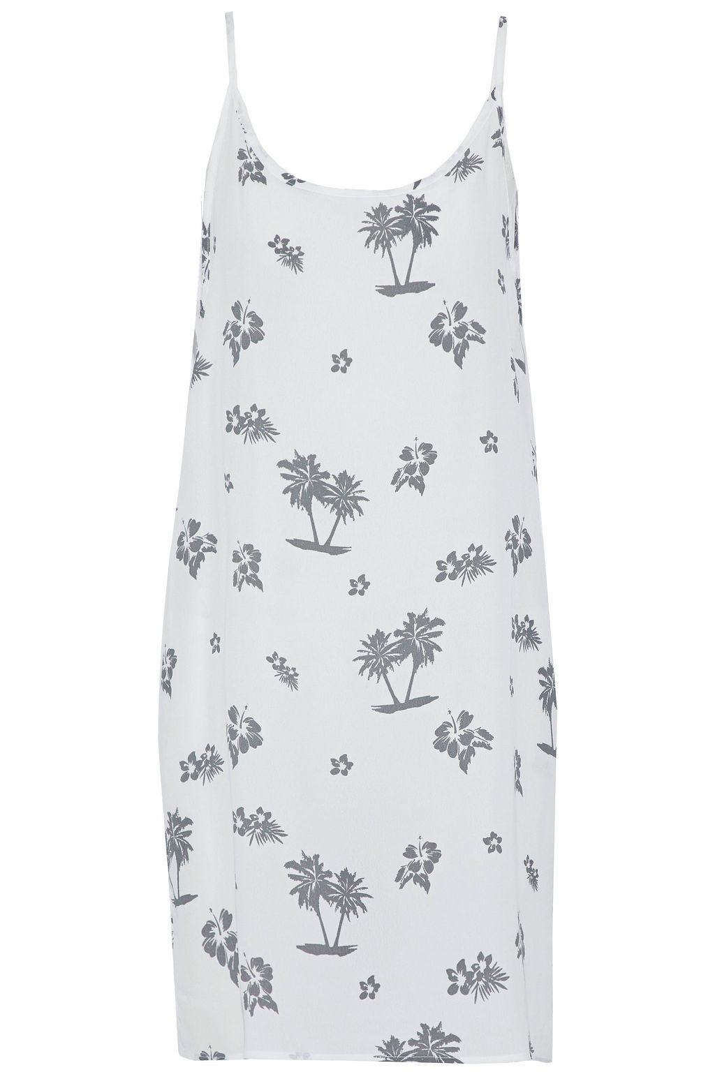 white printed crepe dress