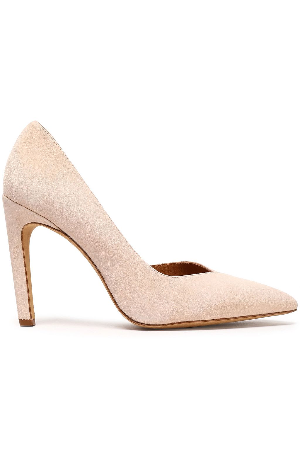 blush suede pumps