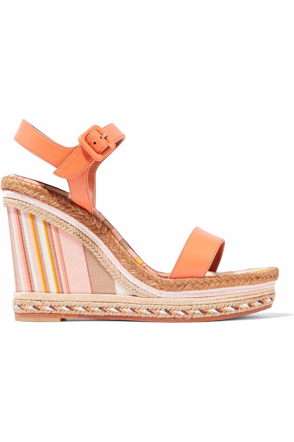 orange espadrille wedge sandal