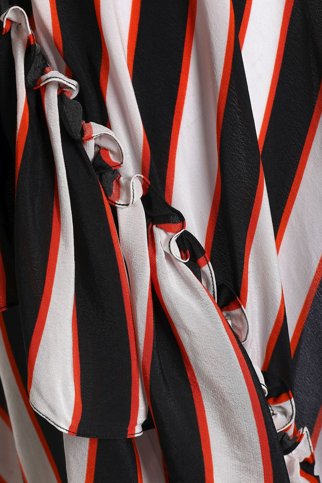 PREEN LINE Rachel asymmetric striped crepe de chine skirt