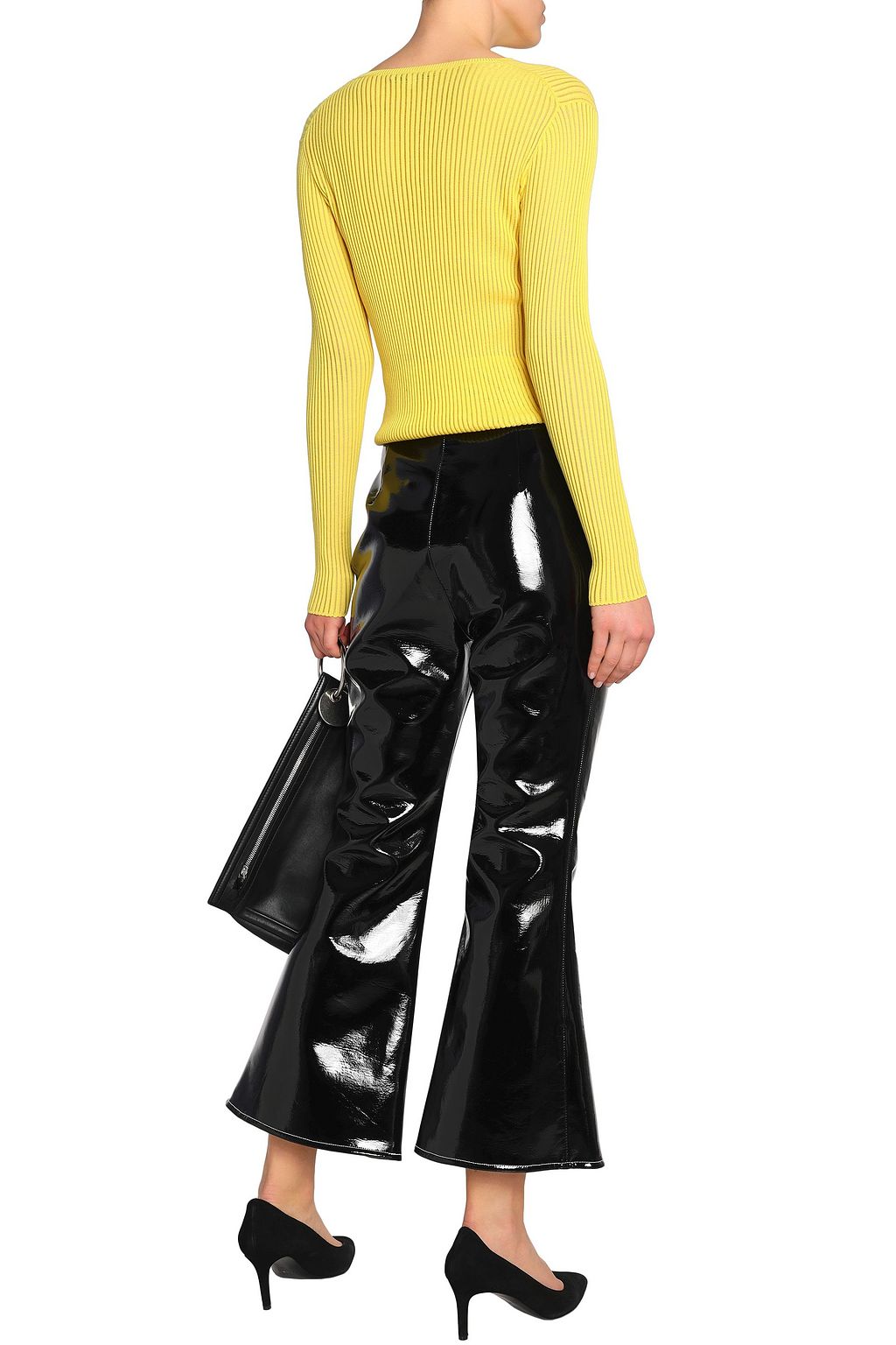 ELLERY Cropped vinyl flared pants
