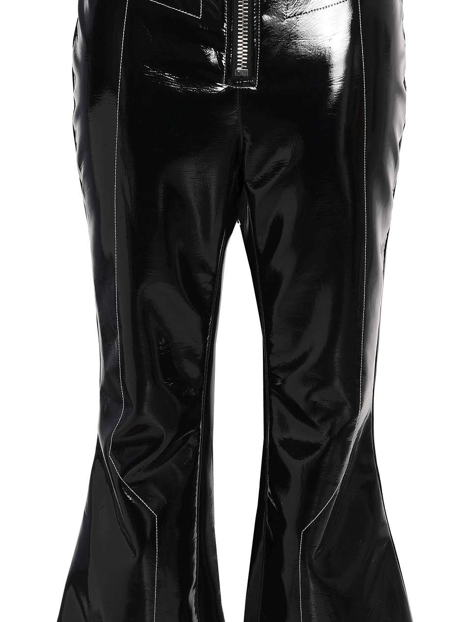 cropped vinyl flared pants
