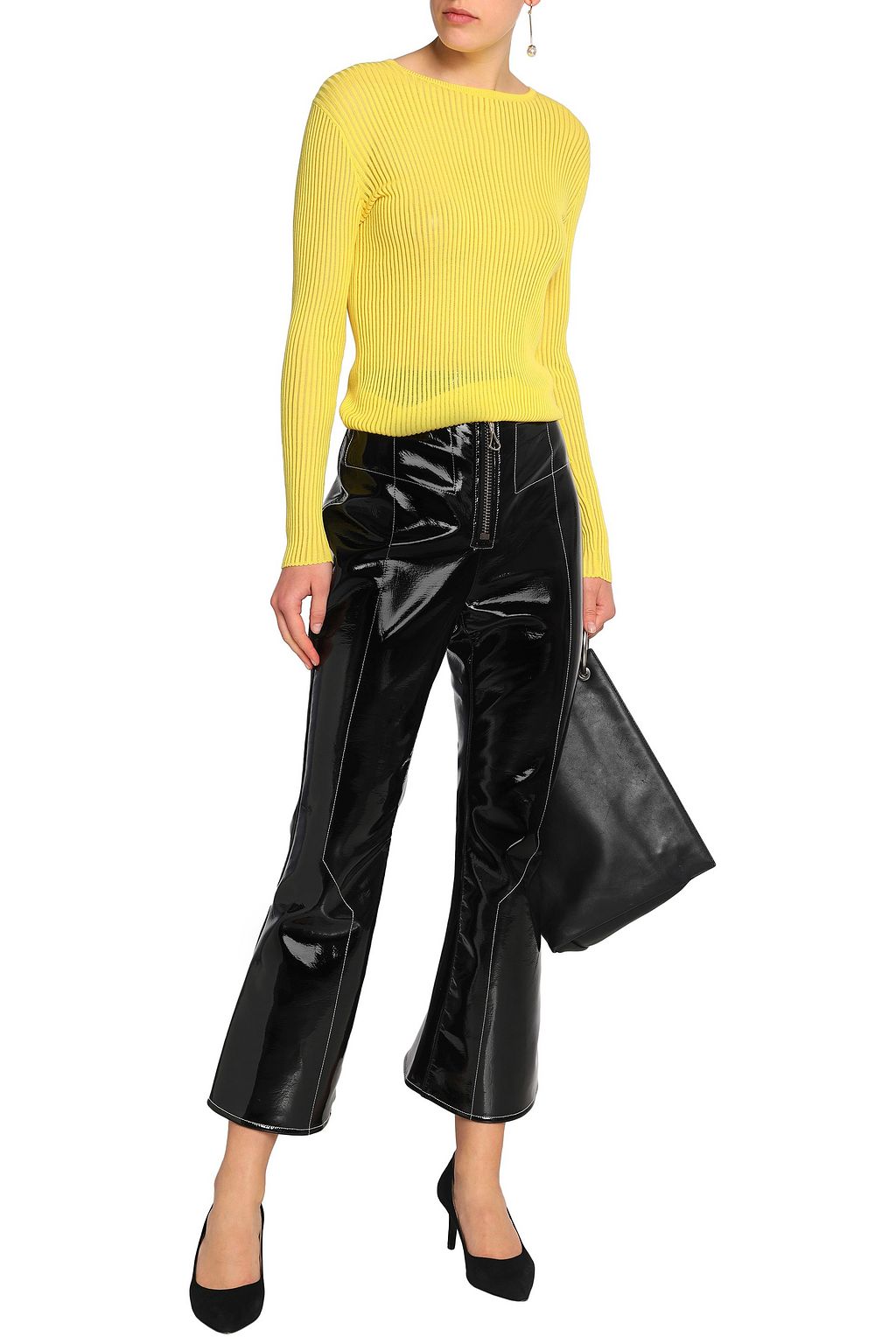 ELLERY Cropped vinyl flared pants