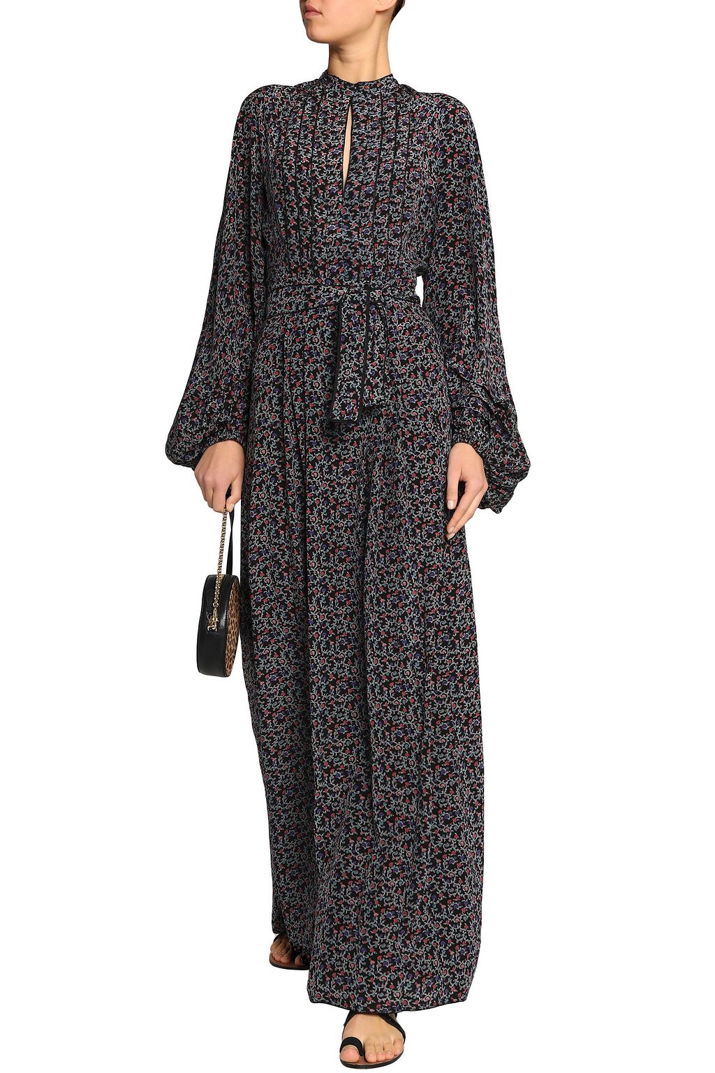 TALITHA Cutout printed silk maxi dress