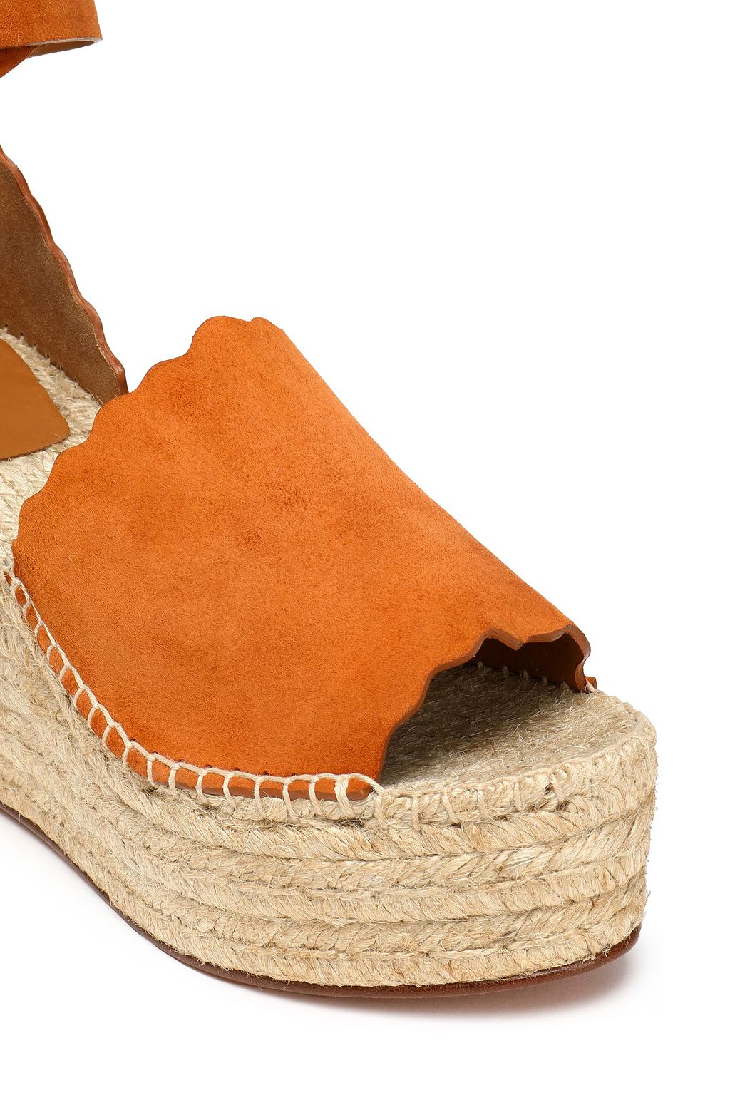 CHLOÉ Lauren suede wedge espadrille sandals