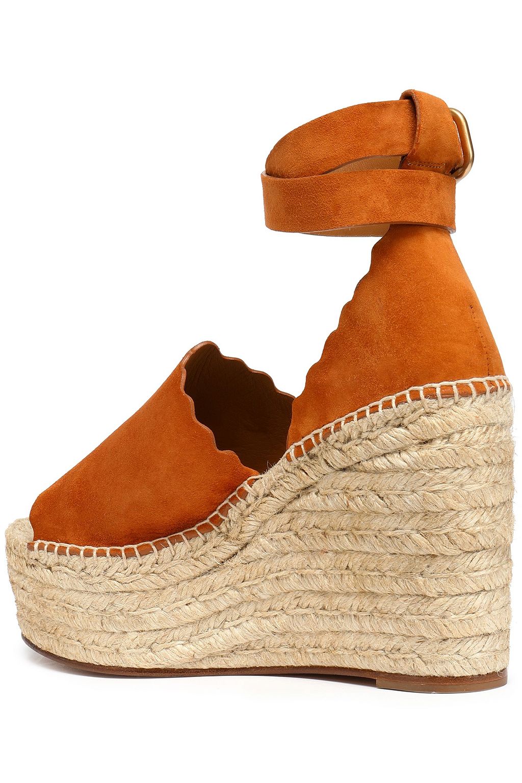 CHLOÉ Lauren suede wedge espadrille sandals