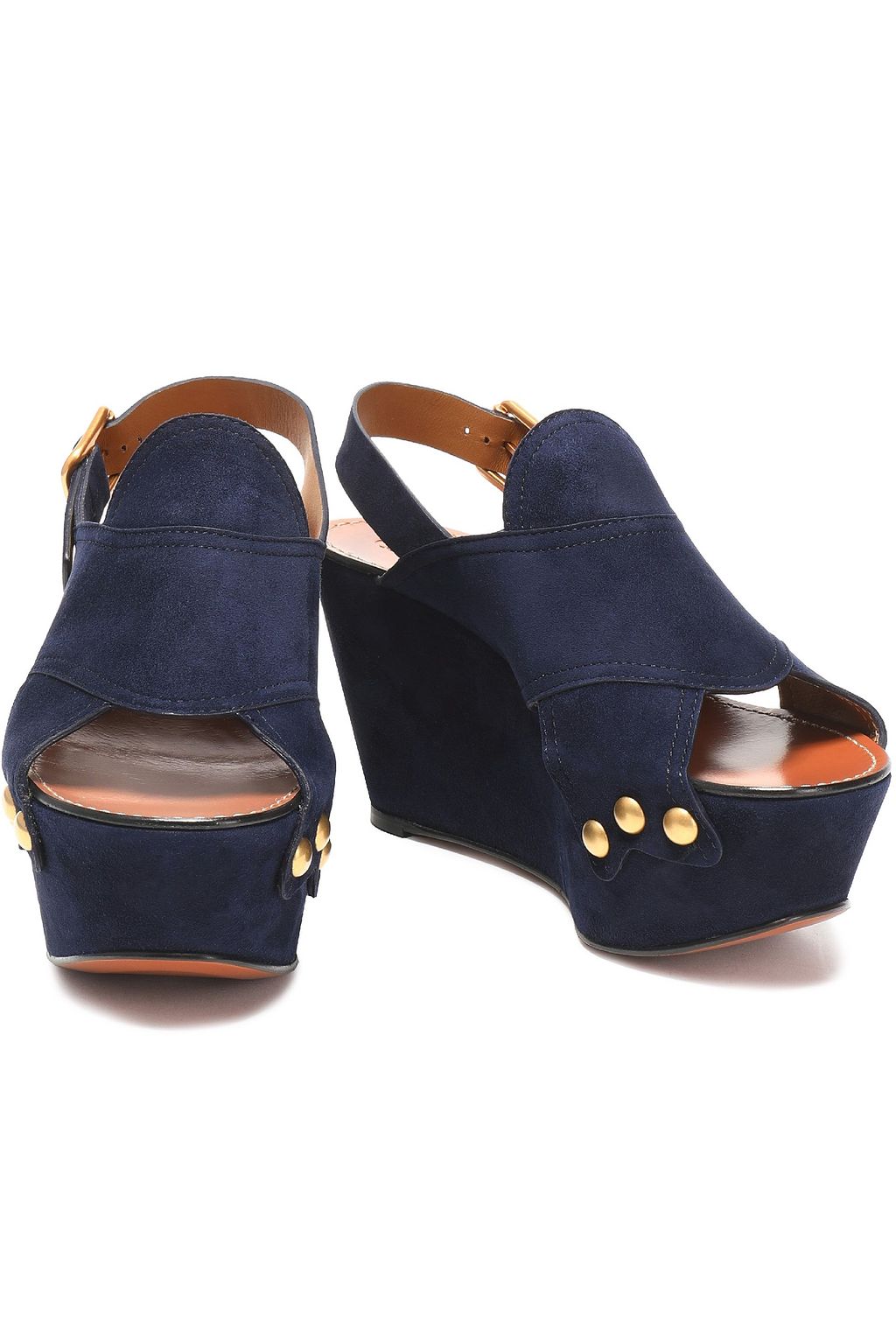 CHLOÉ Mischa studded suede platform sandals