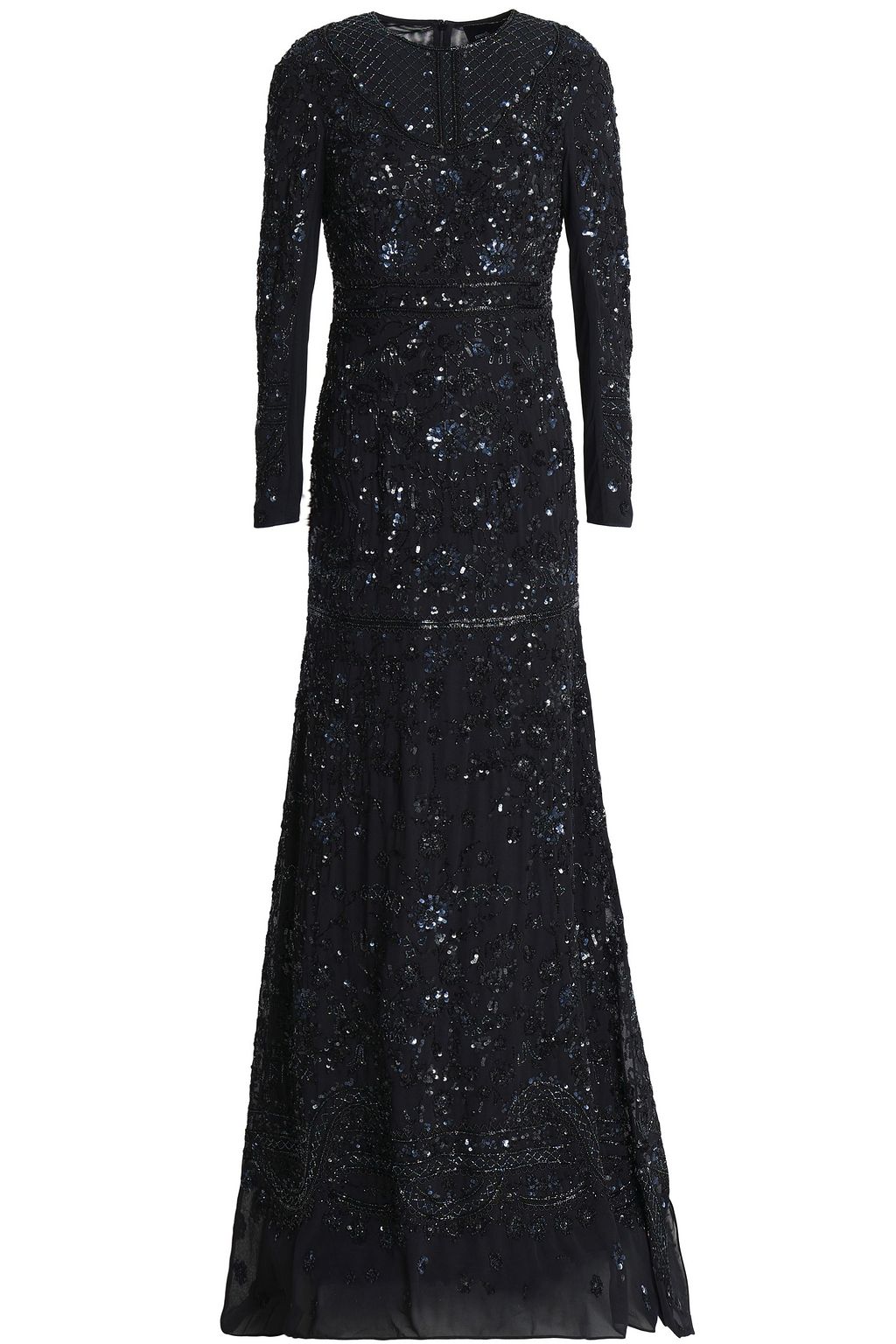 embellished chiffon gown