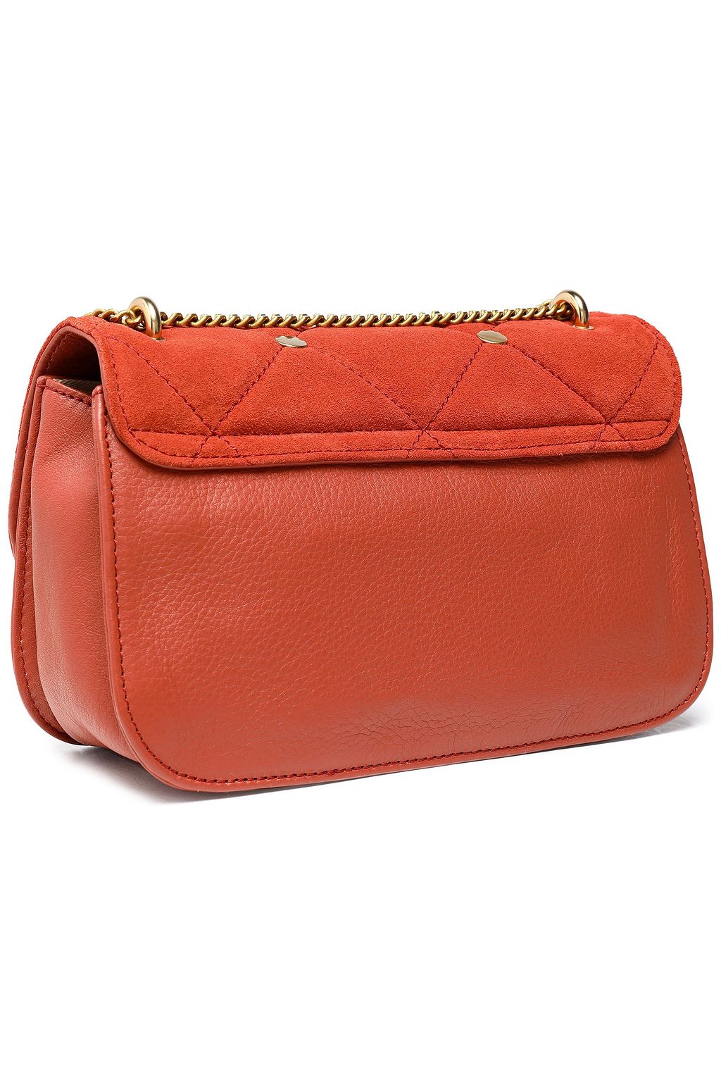 SEE BY CHLOÉ Lois studded quilted suede and leather shoulder bag