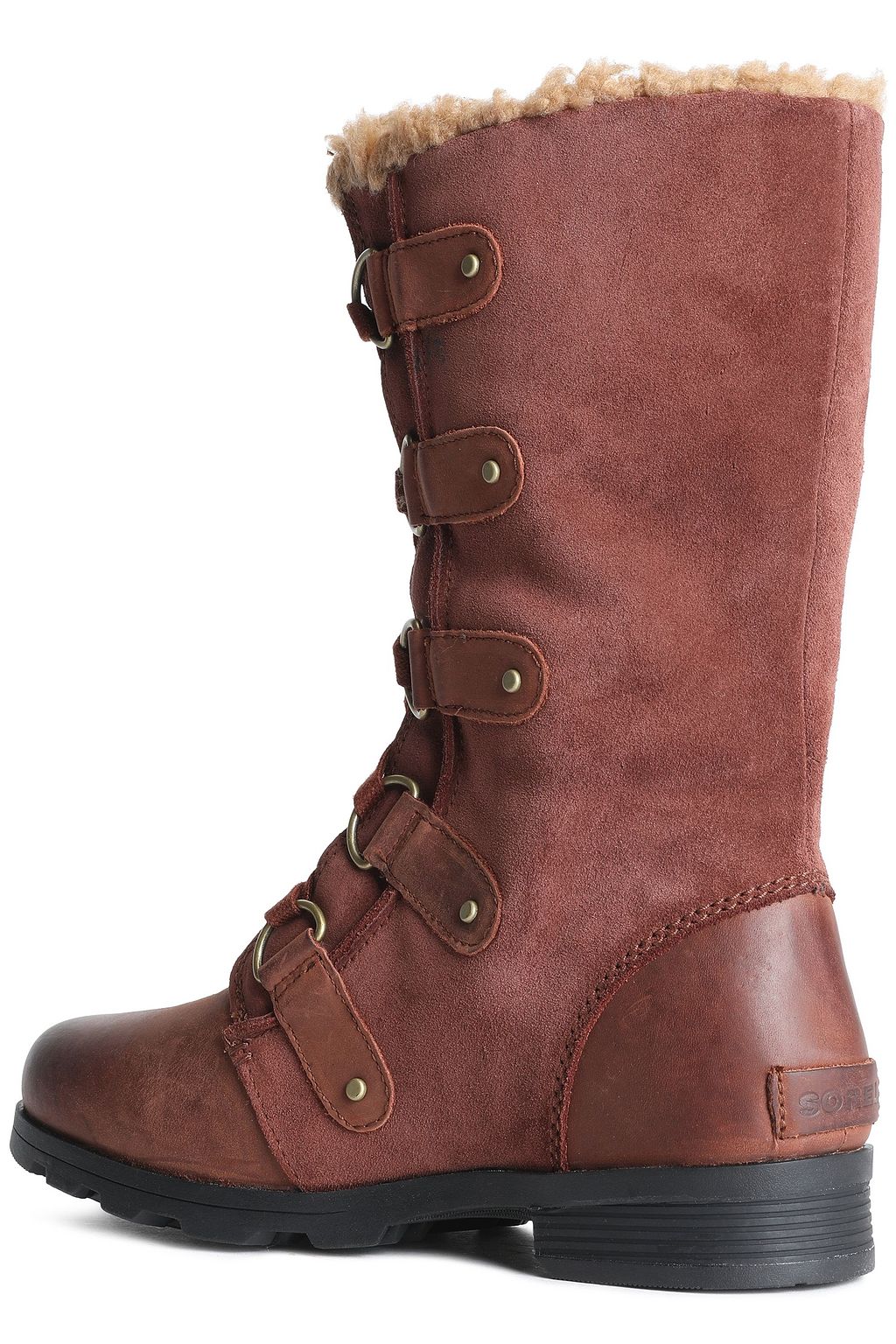 SOREL Leather-paneled suede snow boots