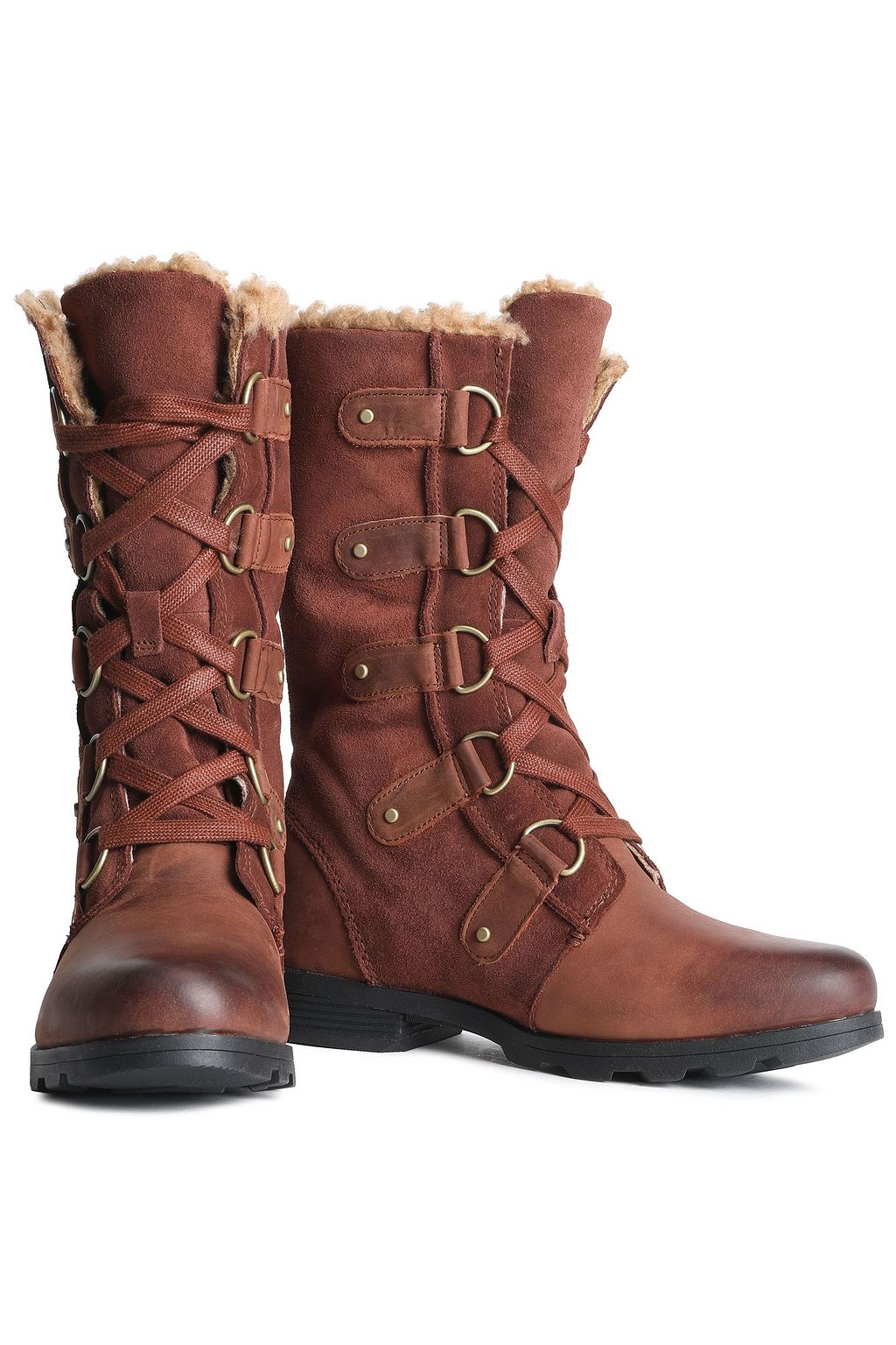 suede boots in snow