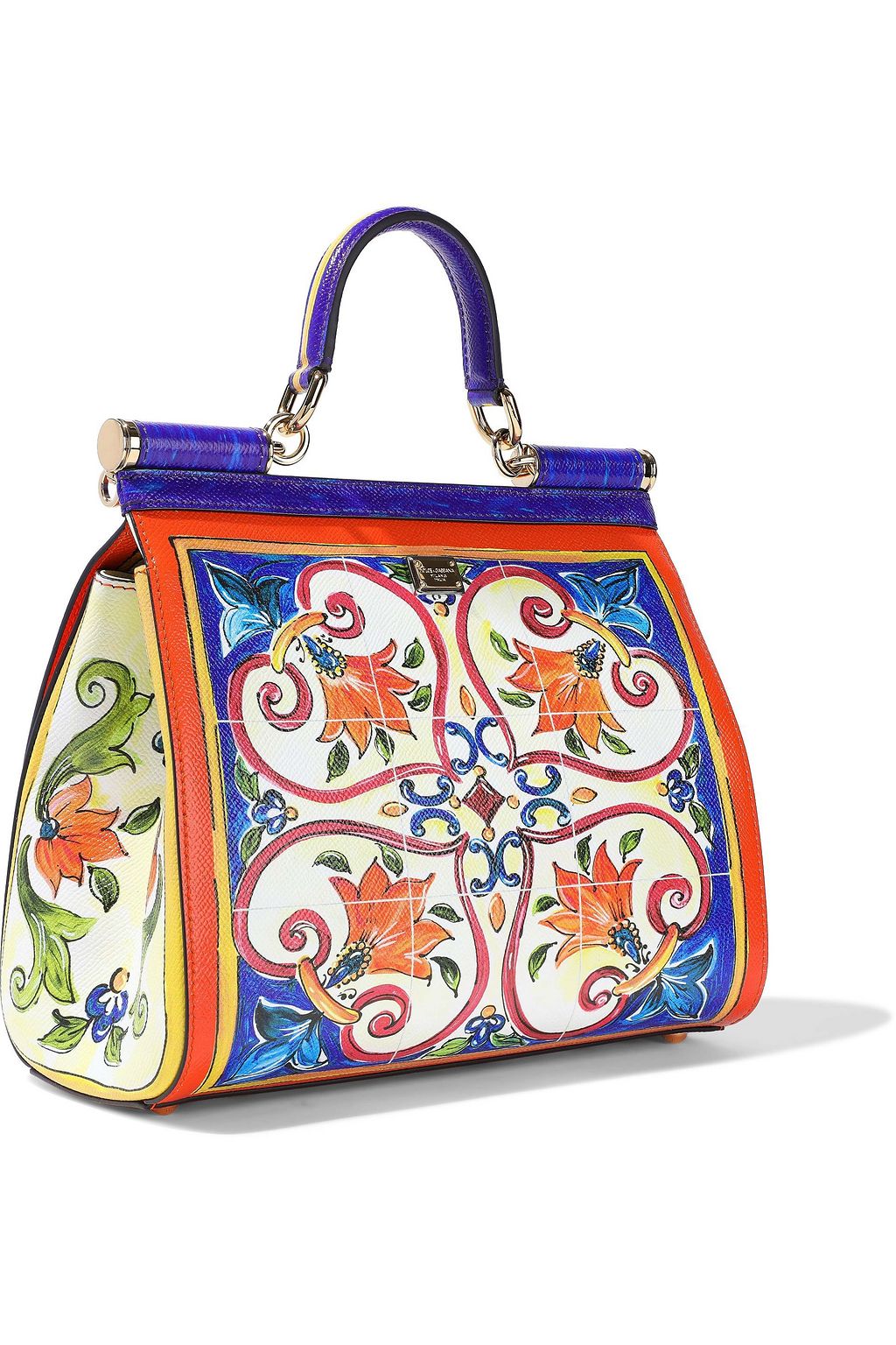 DOLCE&GABBANA Sicily medium printed textured-leather shoulder bag