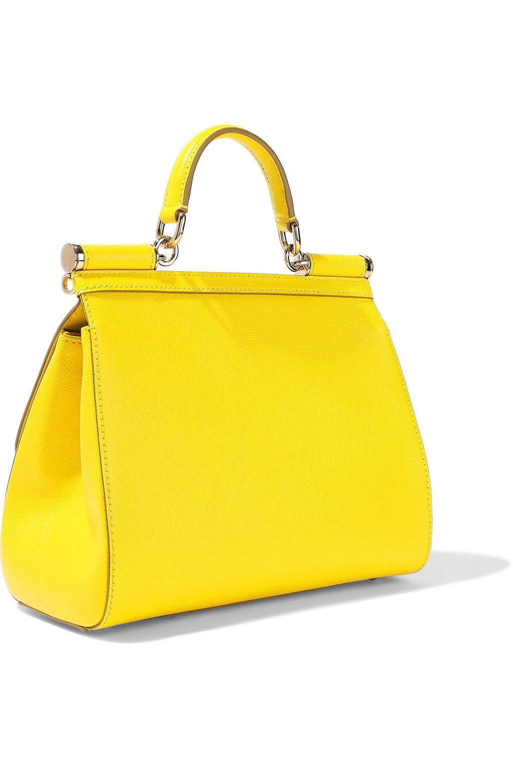 DOLCE&GABBANA Sicily appliquéd printed textured-leather shoulder bag