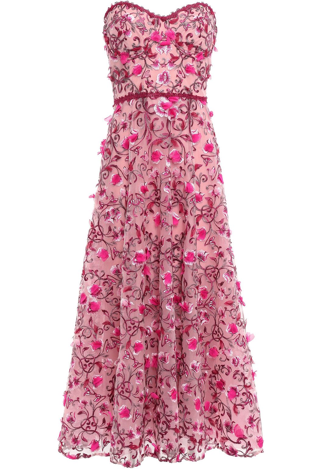 pink embellished midi dress