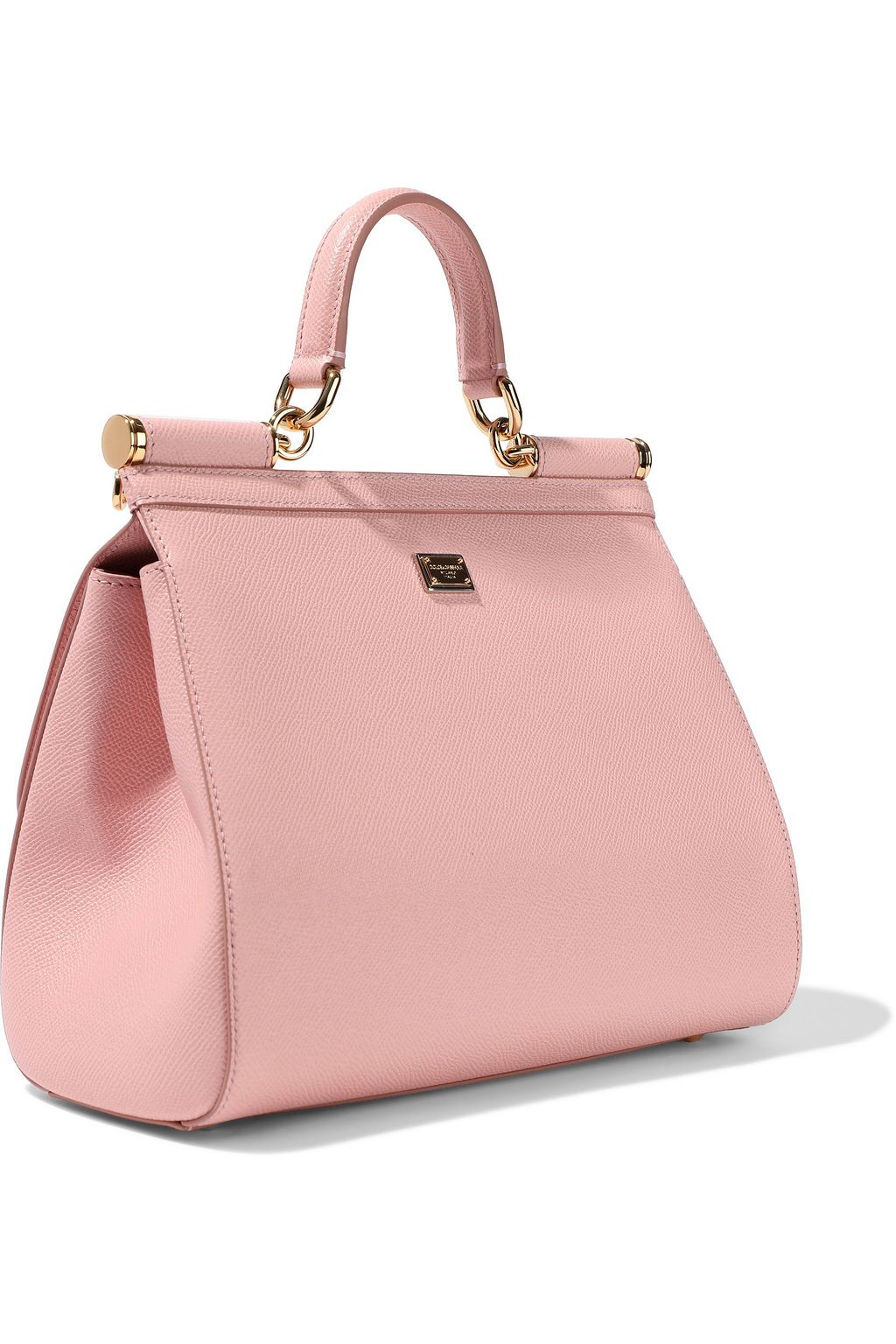 DOLCE&GABBANA Sicily appliquéd textured-leather shoulder bag