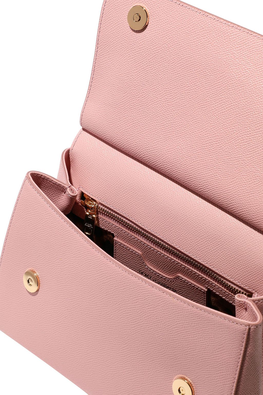 DOLCE&GABBANA Sicily appliquéd textured-leather shoulder bag
