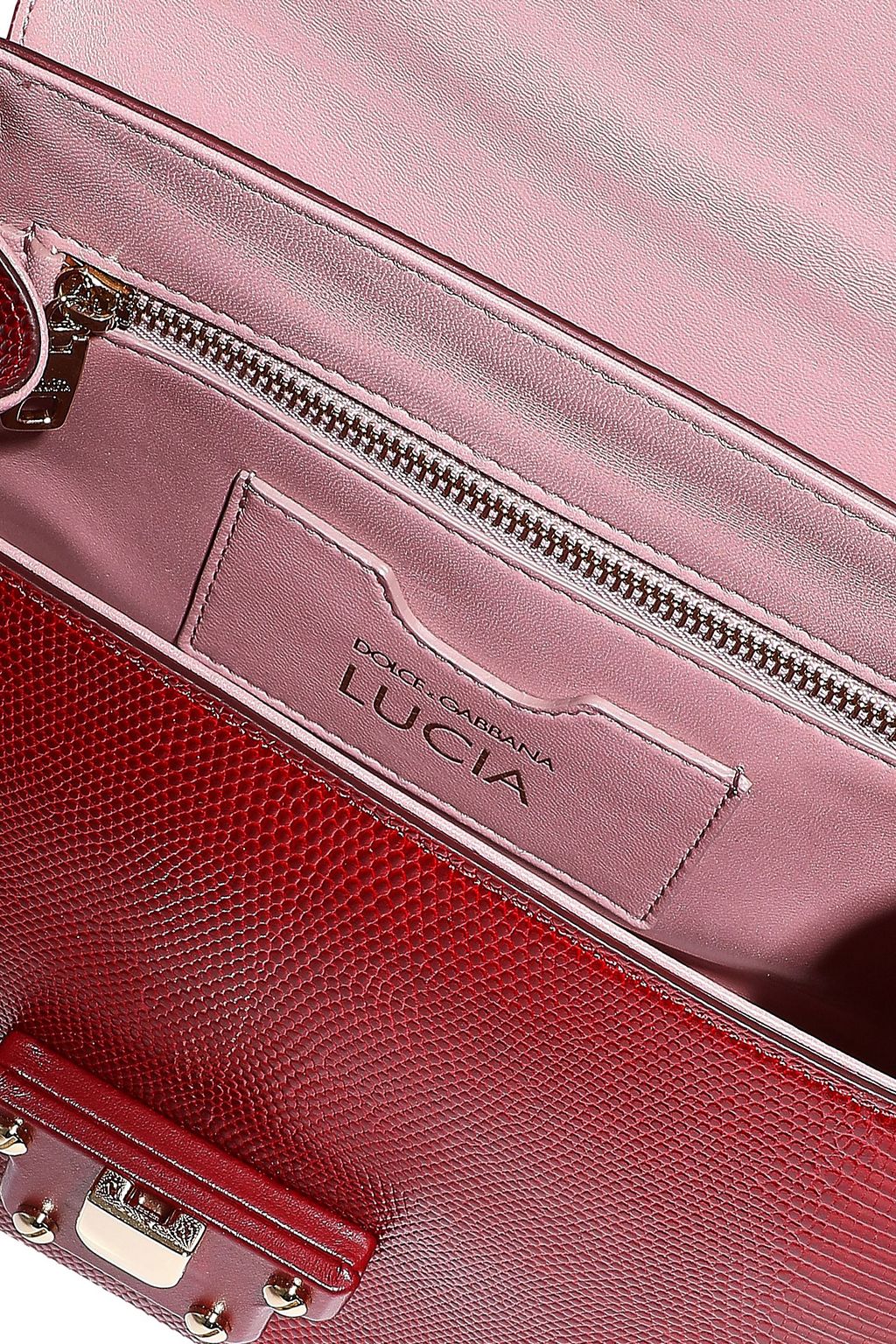 DOLCE&GABBANA Lucia lizard-effect leather shoulder bag