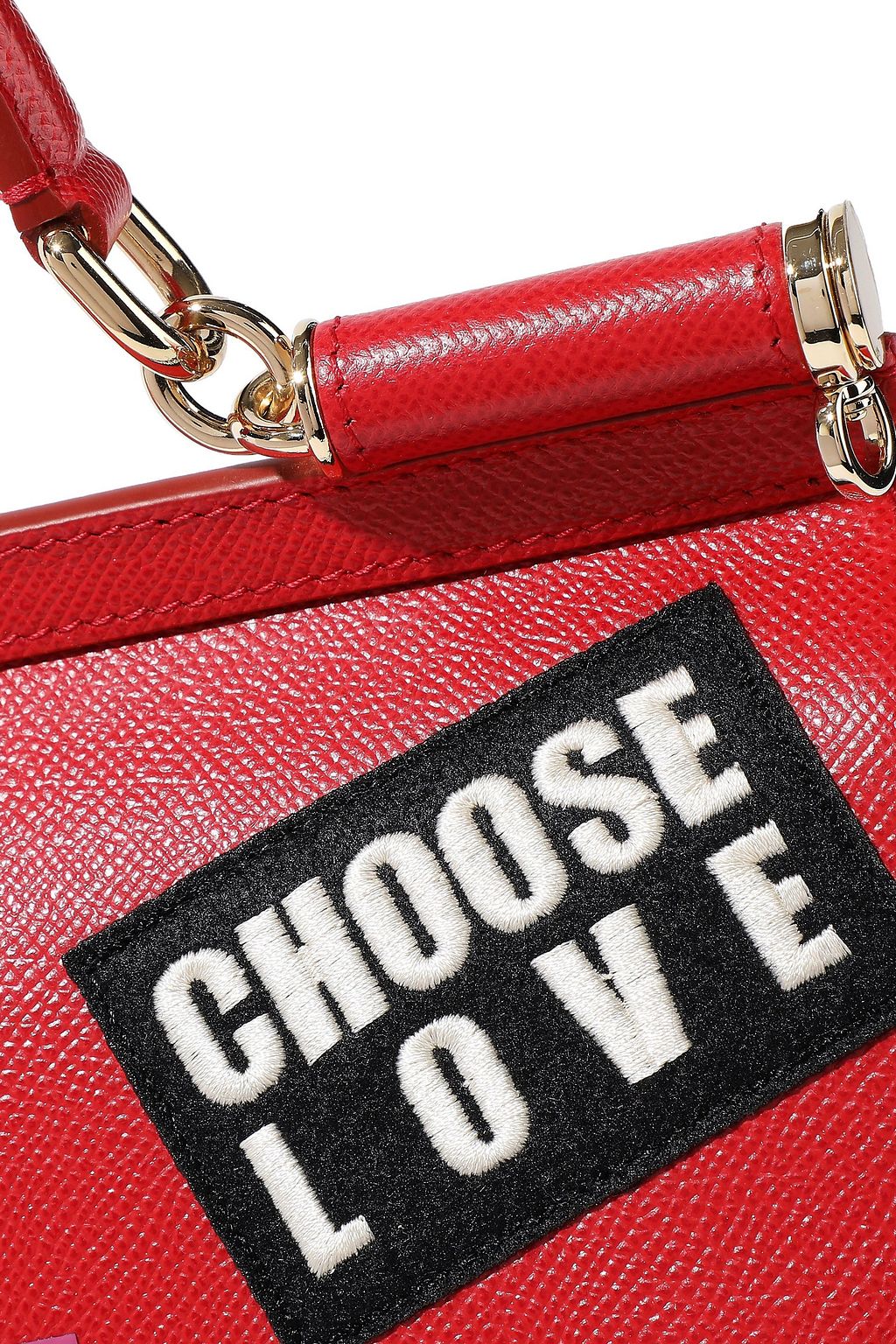 DOLCE&GABBANA Sicily appliquéd printed textured-leather shoulder bag
