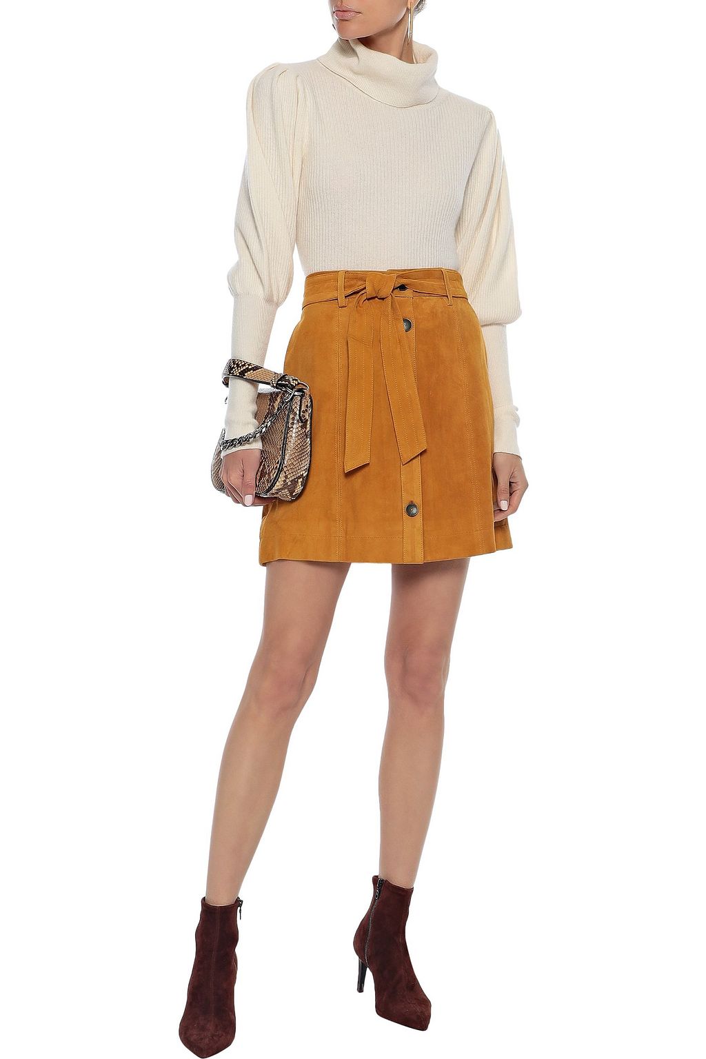 JOIE Neida belted suede mini skirt