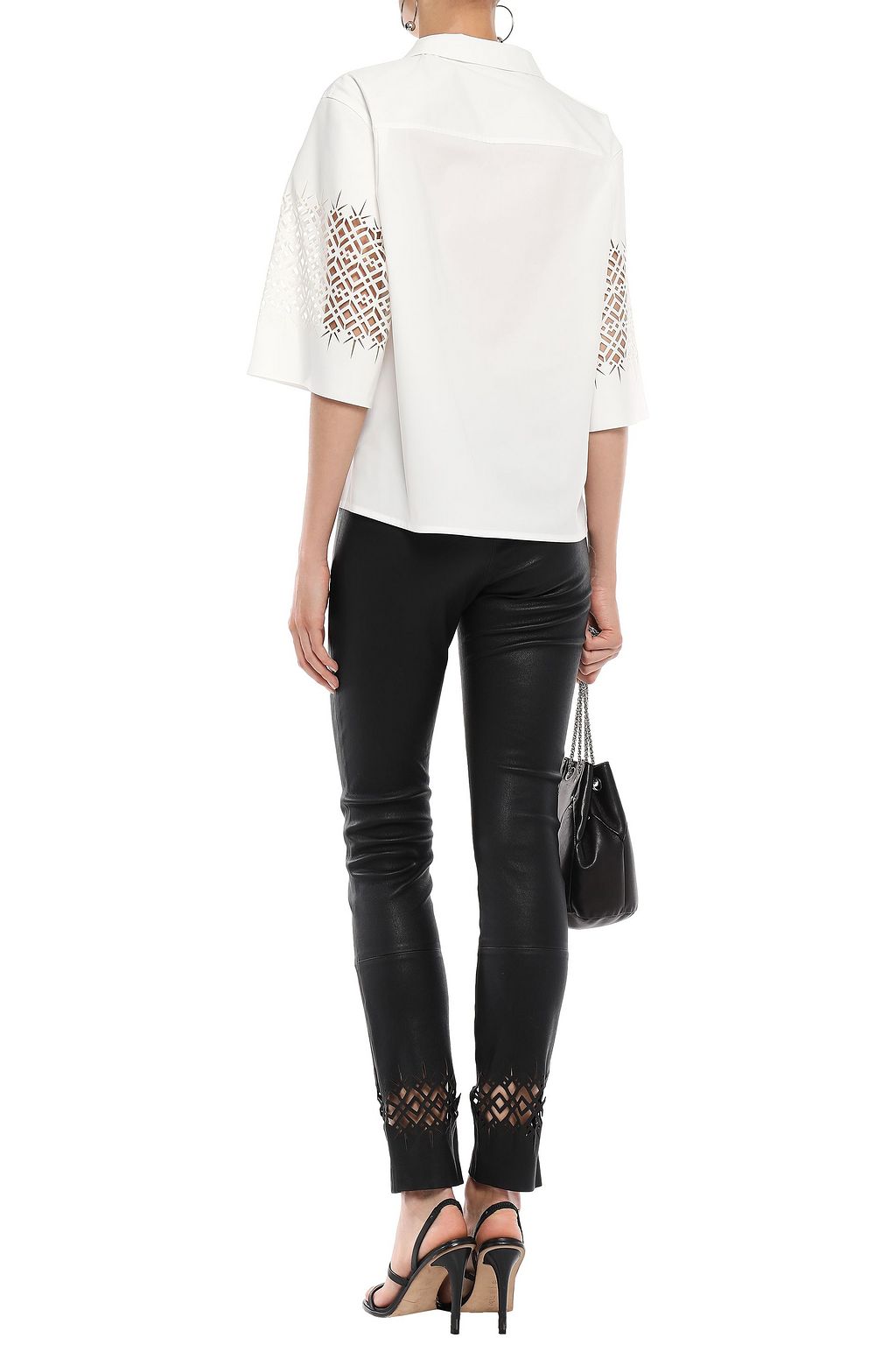 HAIDER ACKERMANN Laser-cut stretch-leather leggings