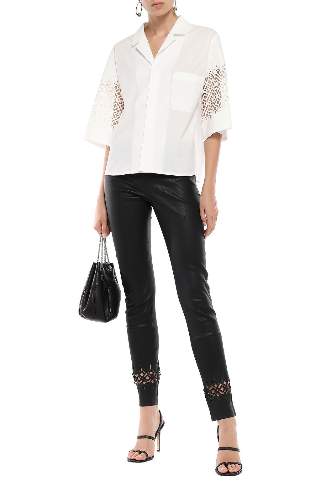 HAIDER ACKERMANN Laser-cut stretch-leather leggings