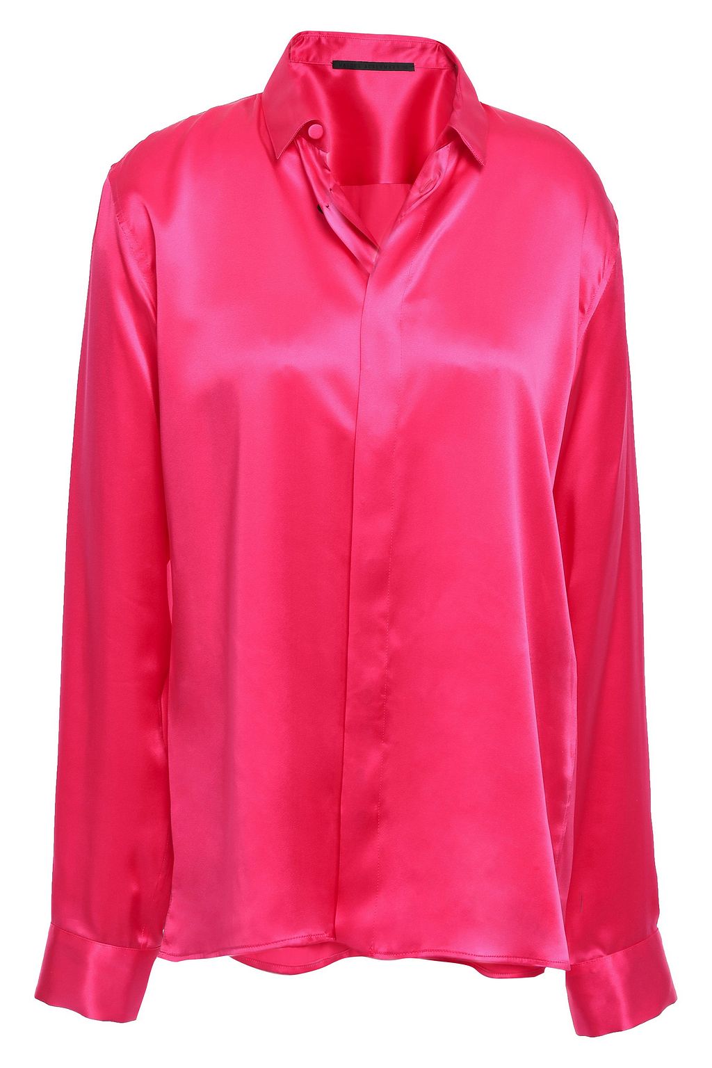hot pink satin blouse