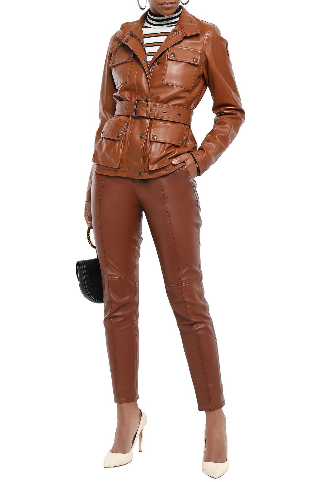 BELSTAFF Belted leather jacket