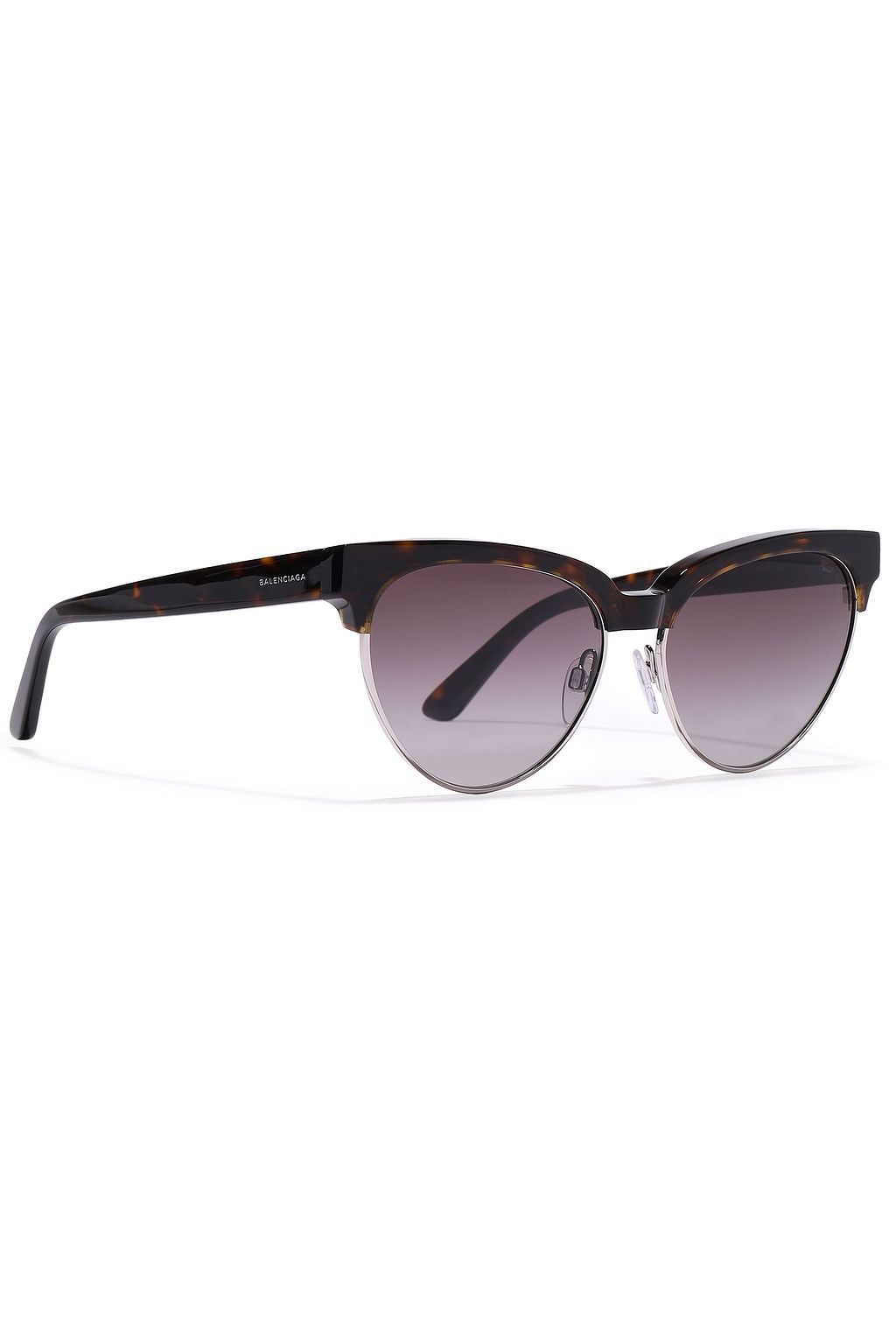 BALENCIAGA D-frame silver-tone and acetate sunglasses