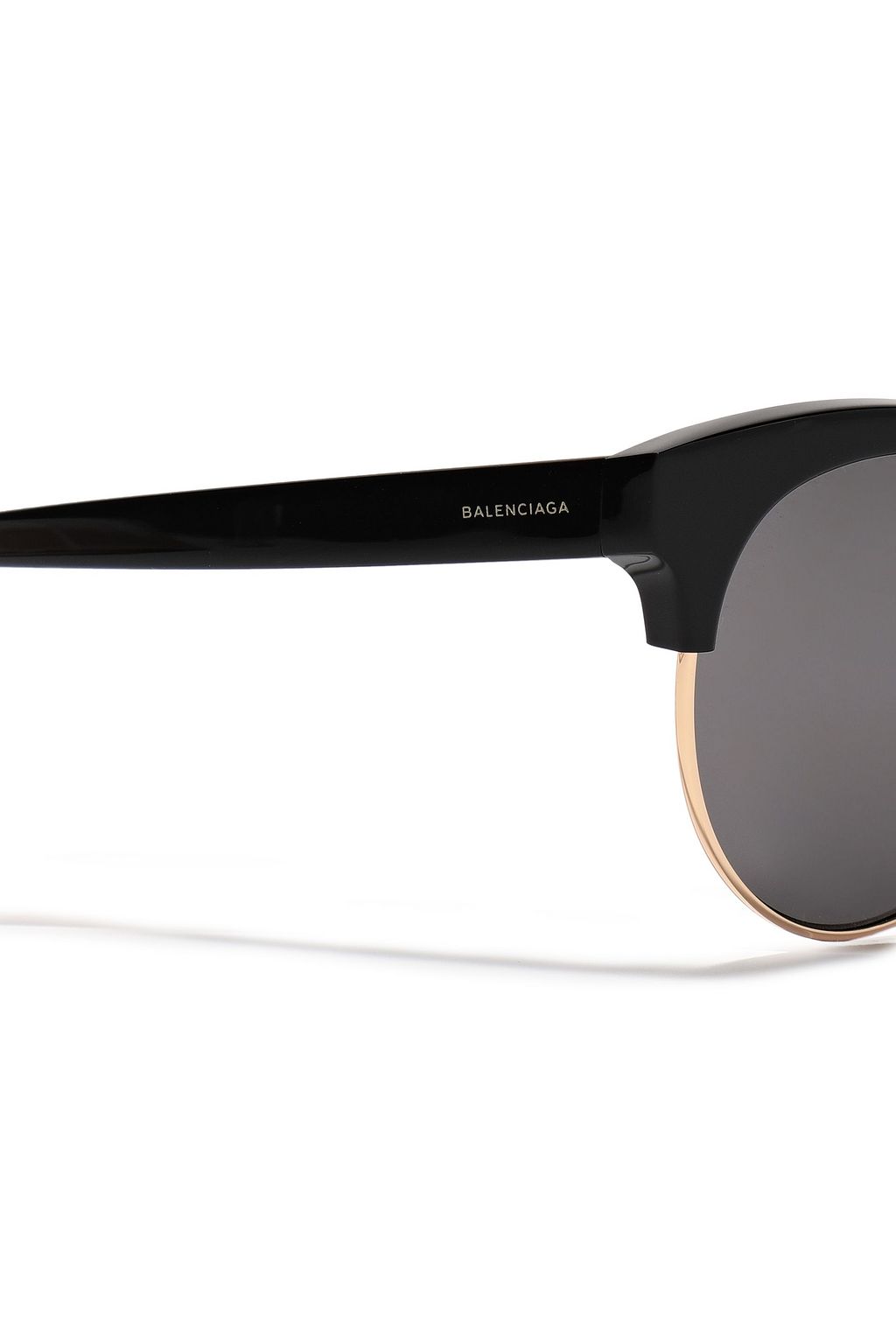 BALENCIAGA Round-frame acetate and gold-tone sunglasses