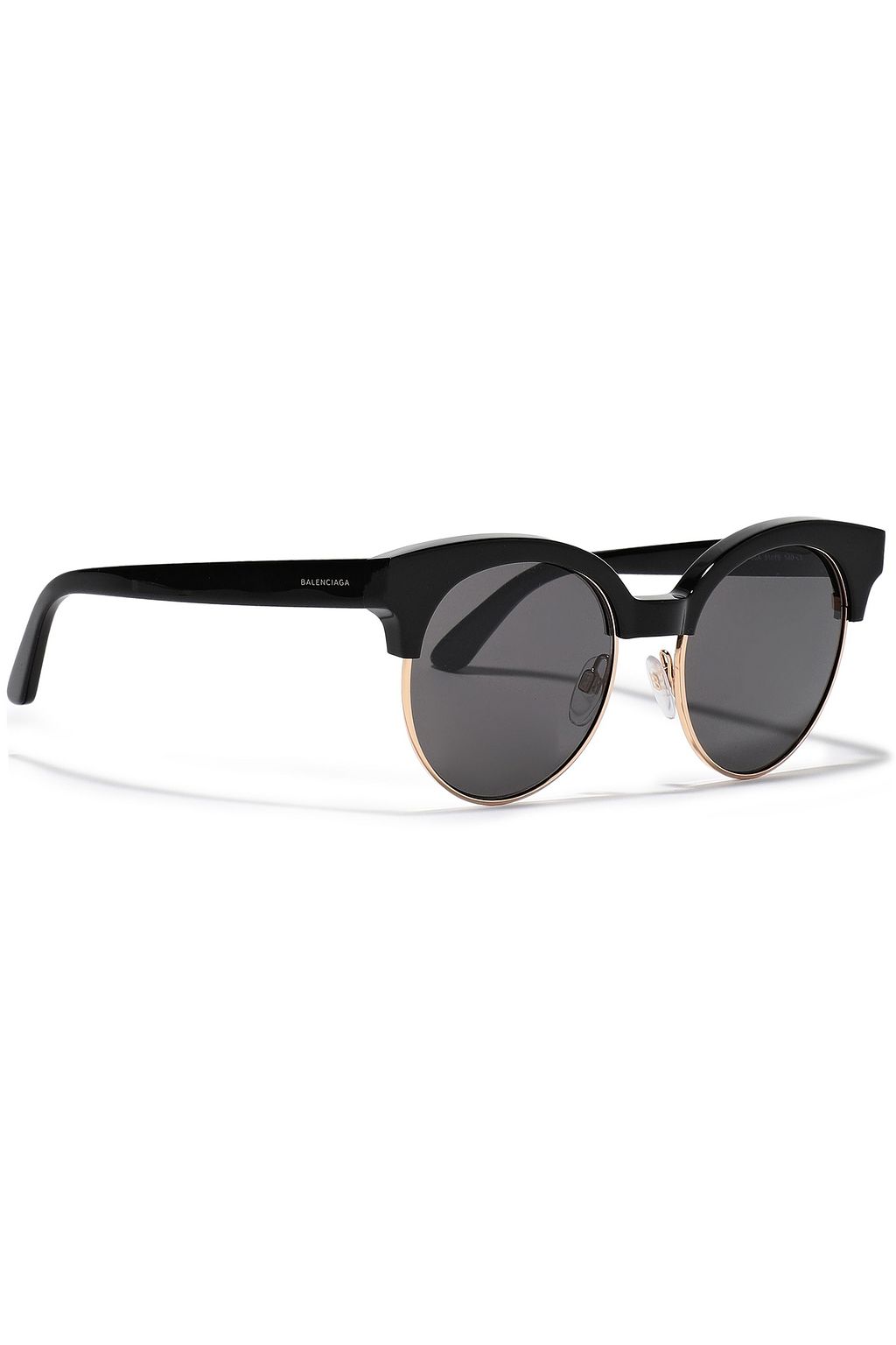 BALENCIAGA Round-frame acetate and gold-tone sunglasses