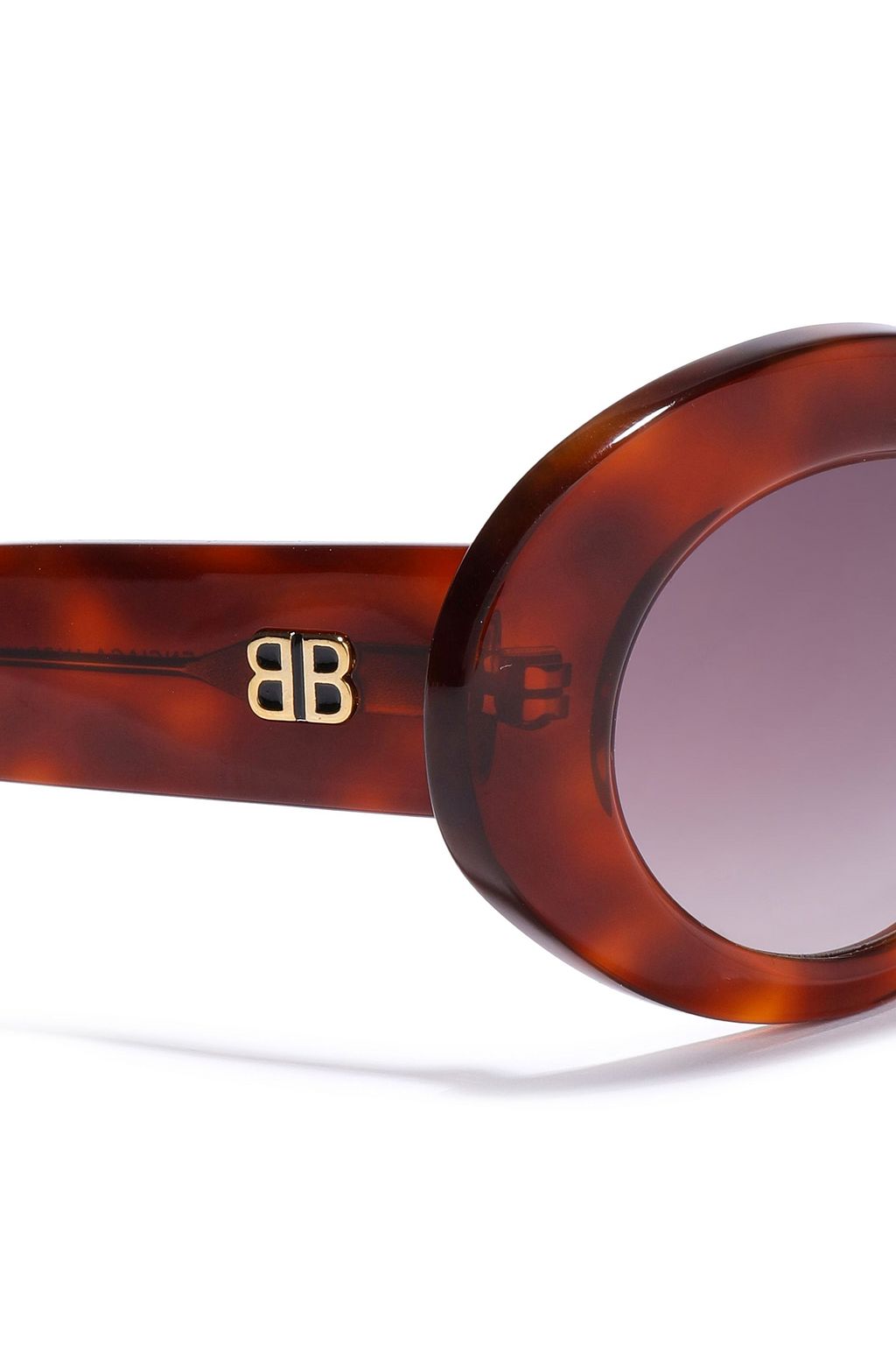 BALENCIAGA Sonnenbrille mit ovalem Rahmen aus Schildpatt und Acetat