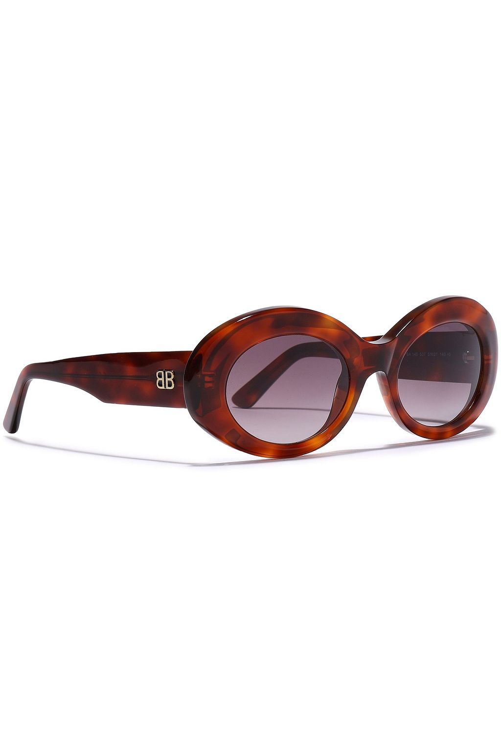 BALENCIAGA Sonnenbrille mit ovalem Rahmen aus Schildpatt und Acetat