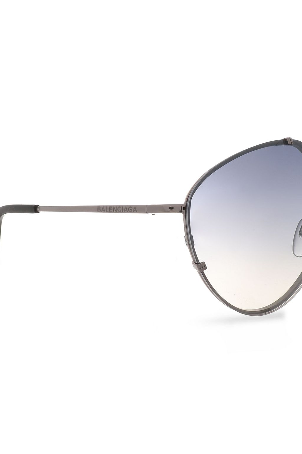 BALENCIAGA Aviator-style silver-tone and acetate sunglasses
