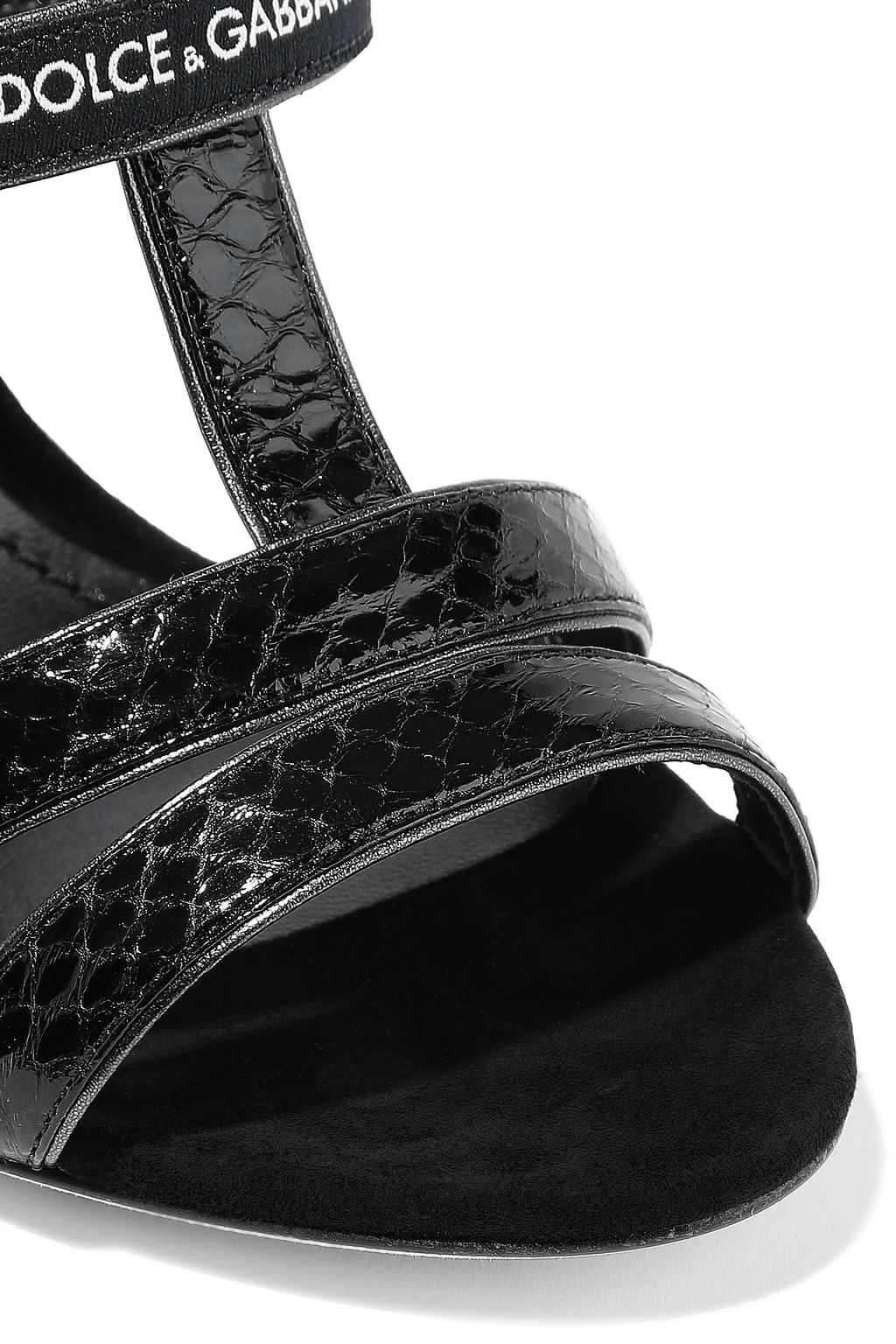 DOLCE&GABBANA Keira monogram-trimmed ayers sandals