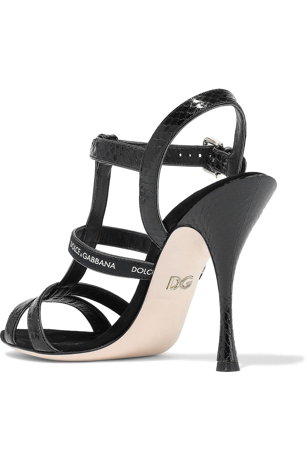 DOLCE&GABBANA Keira monogram-trimmed ayers sandals